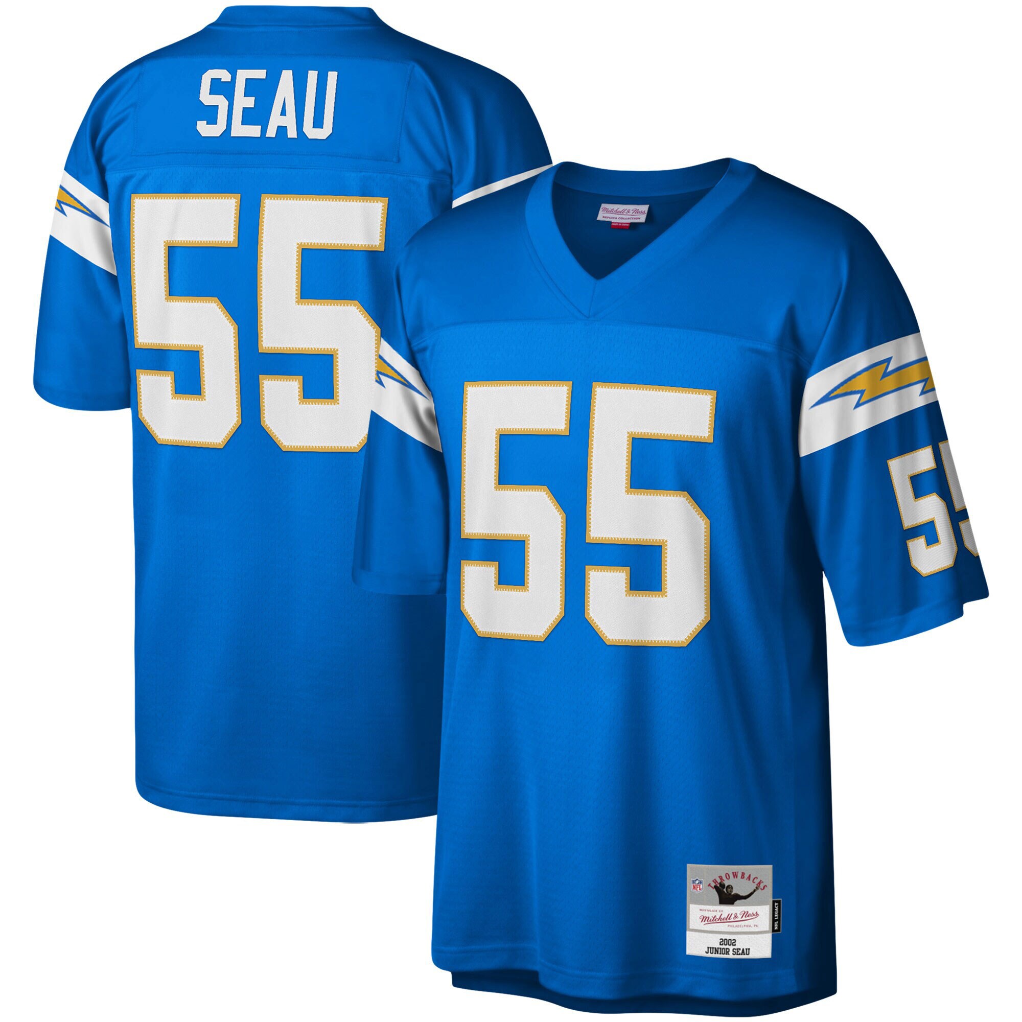 Junior Seau Los Angeles Chargers Mitchell & Ness Big & Tall 2002 Retired Player Replica Jersey - Powder Blue cheap jerseys for sale - CheapJerseys.Shop