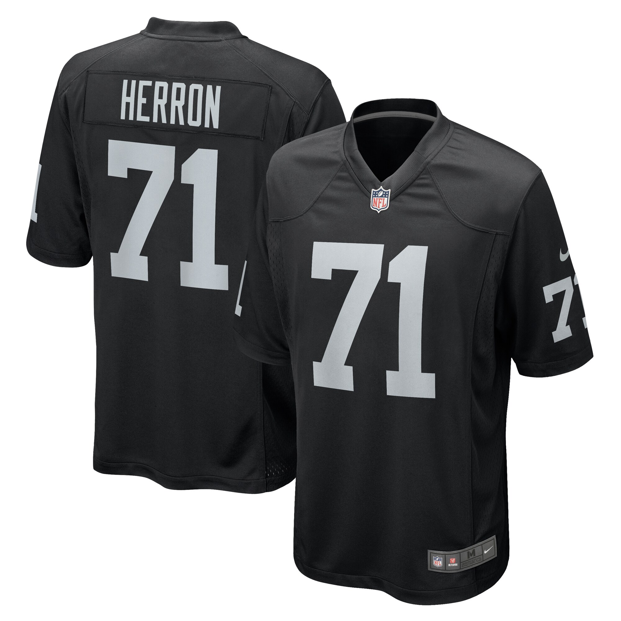 Justin Herron Las Vegas Raiders Team Game Jersey - Black cheap jerseys for sale - CheapJerseys.Shop