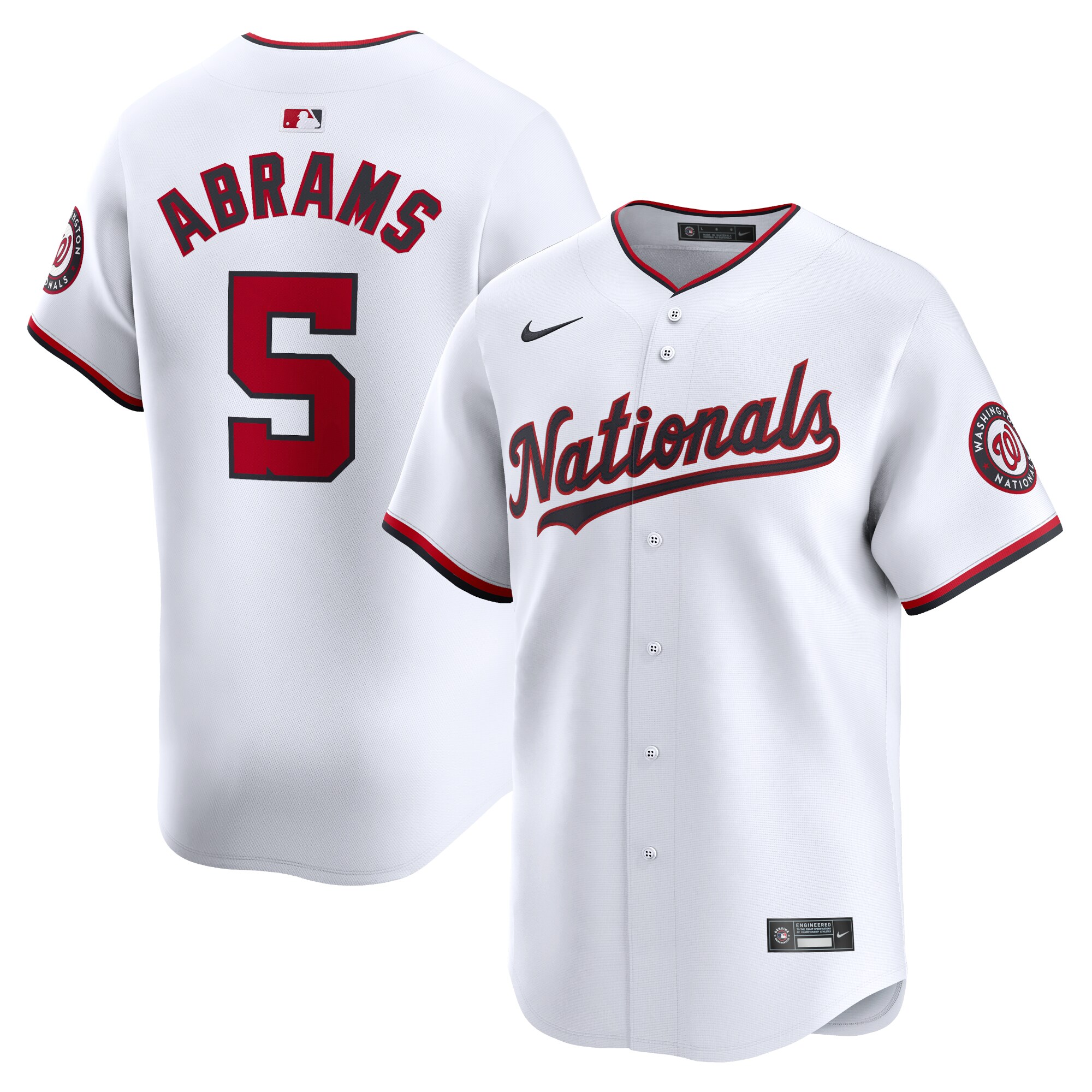 CJ Abrams Washington Nationals Home Limited Player Jersey - White cheap jerseys for sale - CheapJerseys.Shop