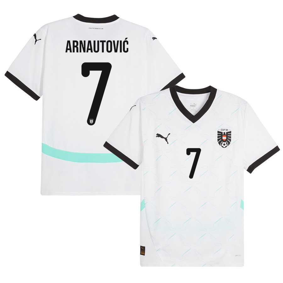 Marko Arnautović 7 Austria National Team 2024/25 Away Men Jersey - White cheap jerseys for sale - CheapJerseys.Shop