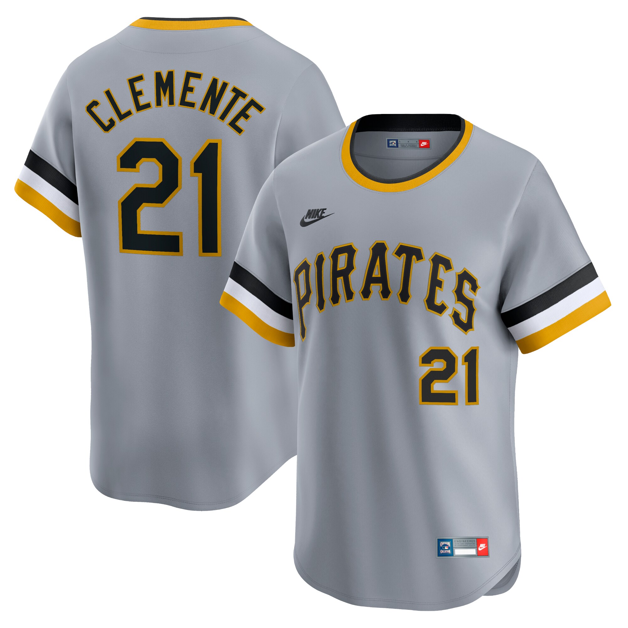 Roberto Clemente Pittsburgh Pirates Throwback Cooperstown Collection Limited Jersey - Gray cheap jerseys for sale - CheapJerseys.Shop