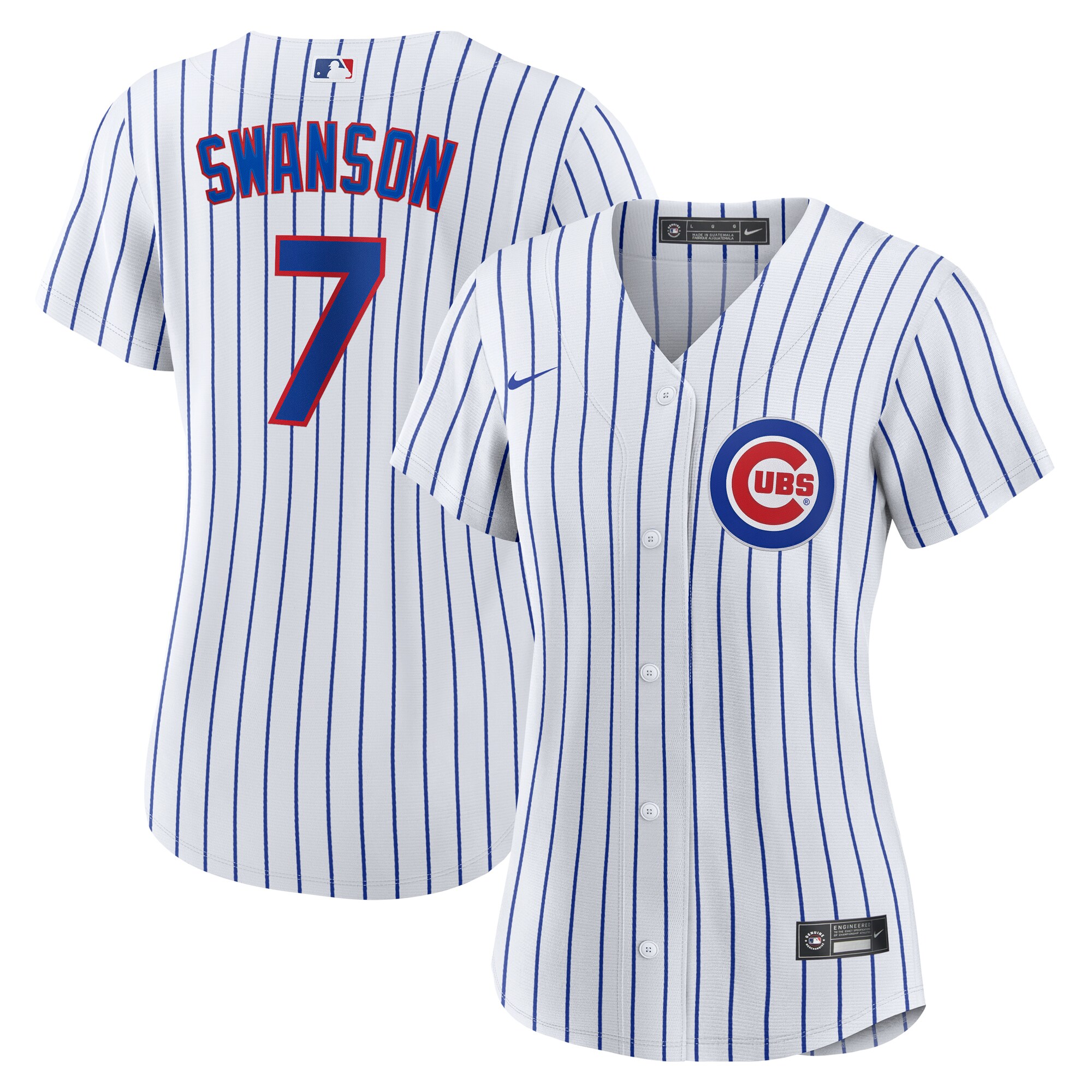 Dansby Swanson Chicago Cubs Women's Home Replica Player Jersey - White\/Royal cheap jerseys for sale - CheapJerseys.Shop