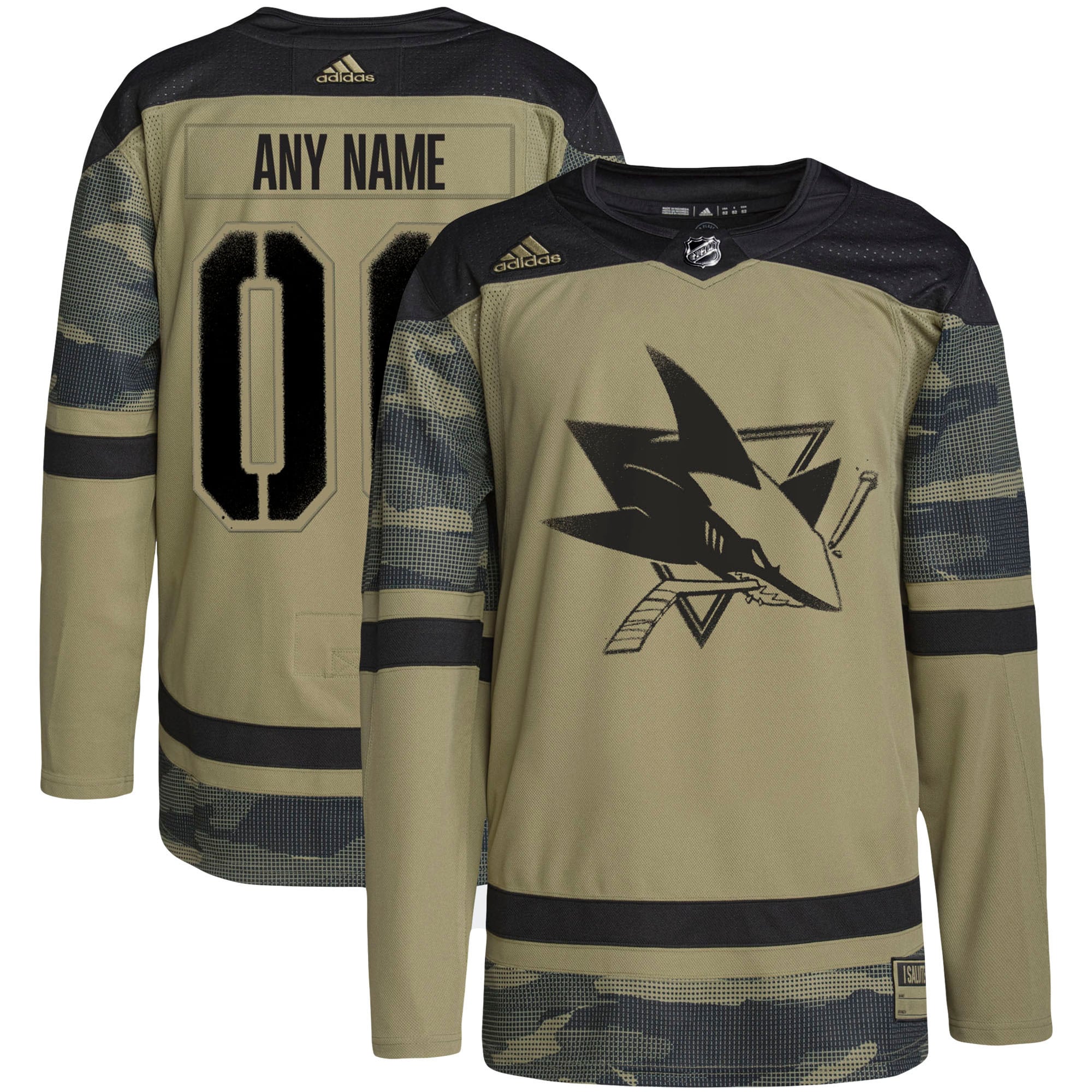 San Jose Sharks Military Appreciation Team Authentic Custom Practice Jersey - Camo cheap jerseys for sale - CheapJerseys.Shop