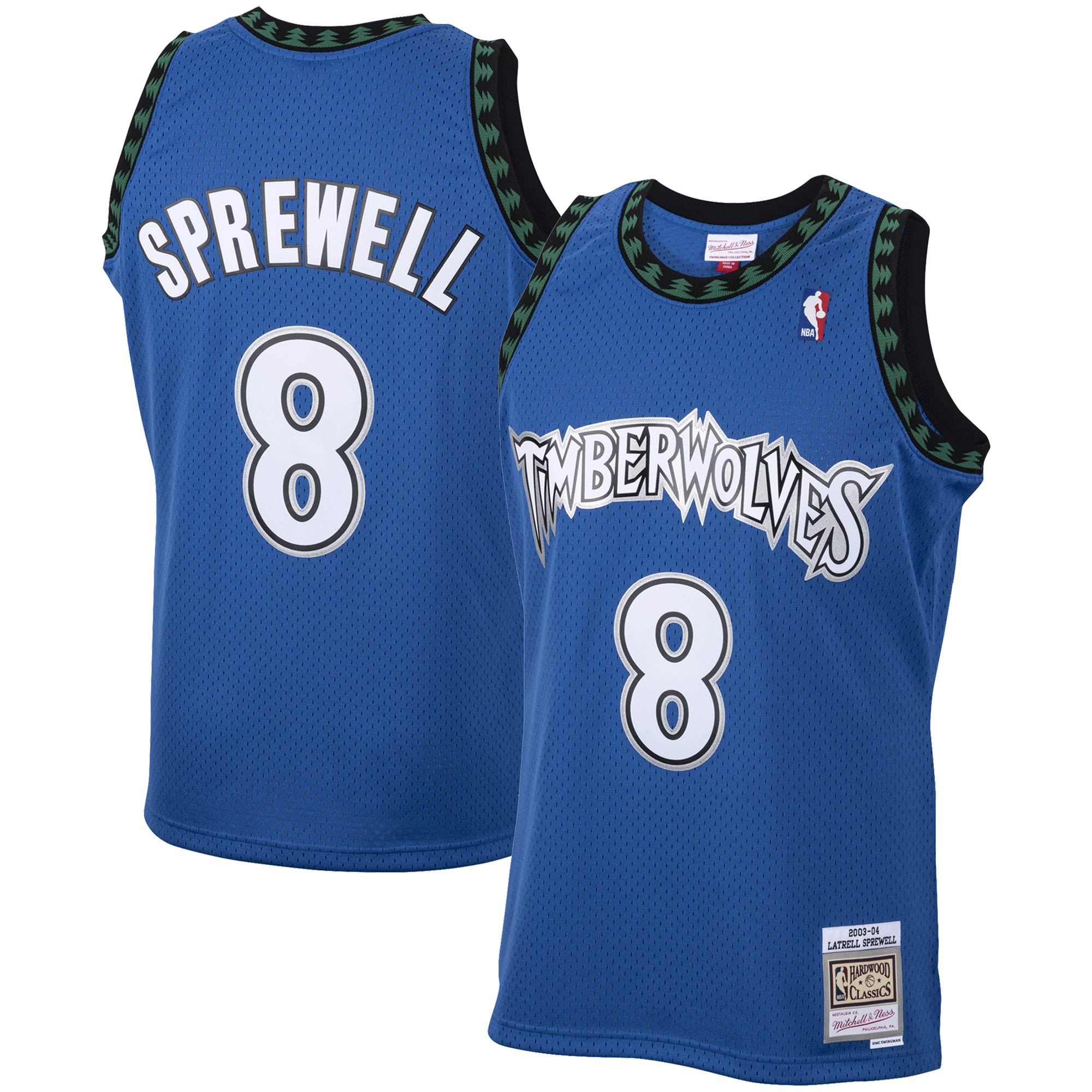 Latrell Sprewell Minnesota Timberwolves Mitchell & Ness 2001\/02 Hardwood Classics Swingman Jersey - Blue cheap jerseys for sale - CheapJerseys.Shop