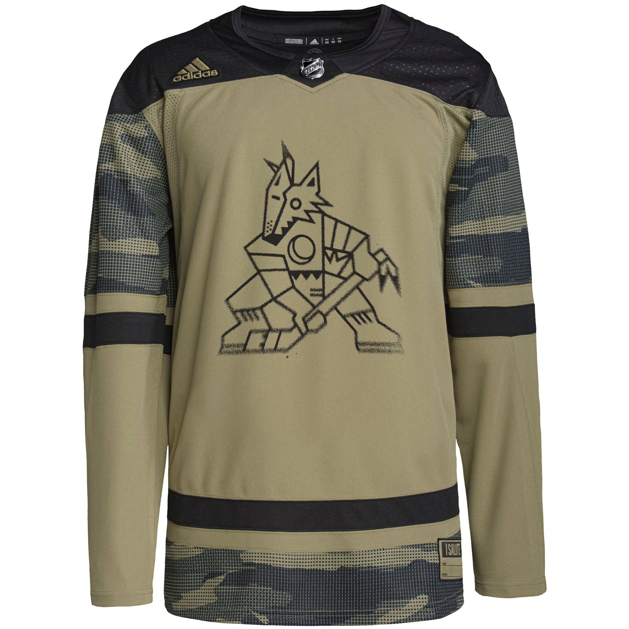 Arizona Coyotes Military Appreciation Team Authentic Custom Practice Jersey - Camo cheap jerseys for sale - CheapJerseys.Shop