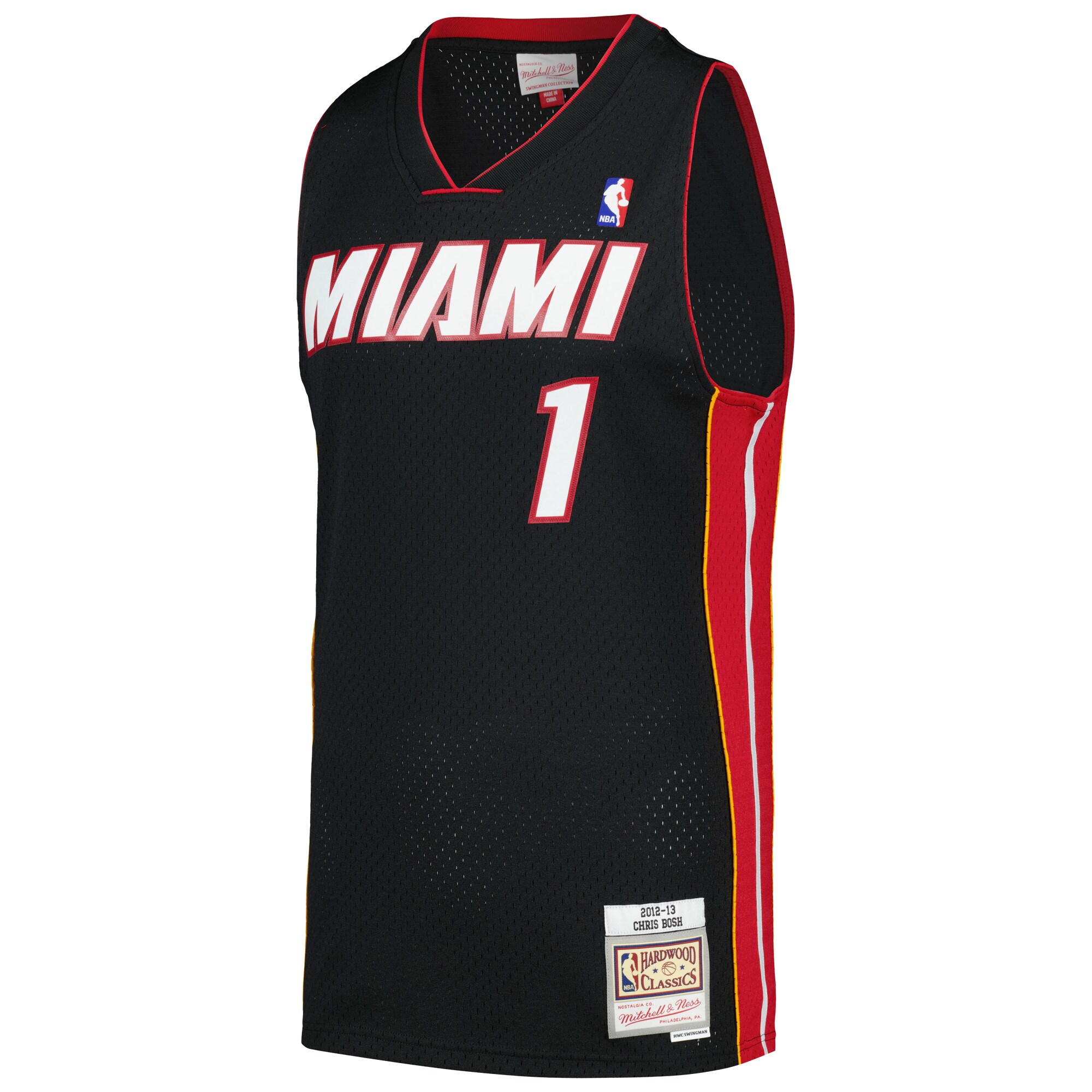 Chris Bosh Miami Heat Mitchell & Ness 2012\/13 Hardwood Classics Swingman Jersey - Black cheap jerseys for sale - CheapJerseys.Shop