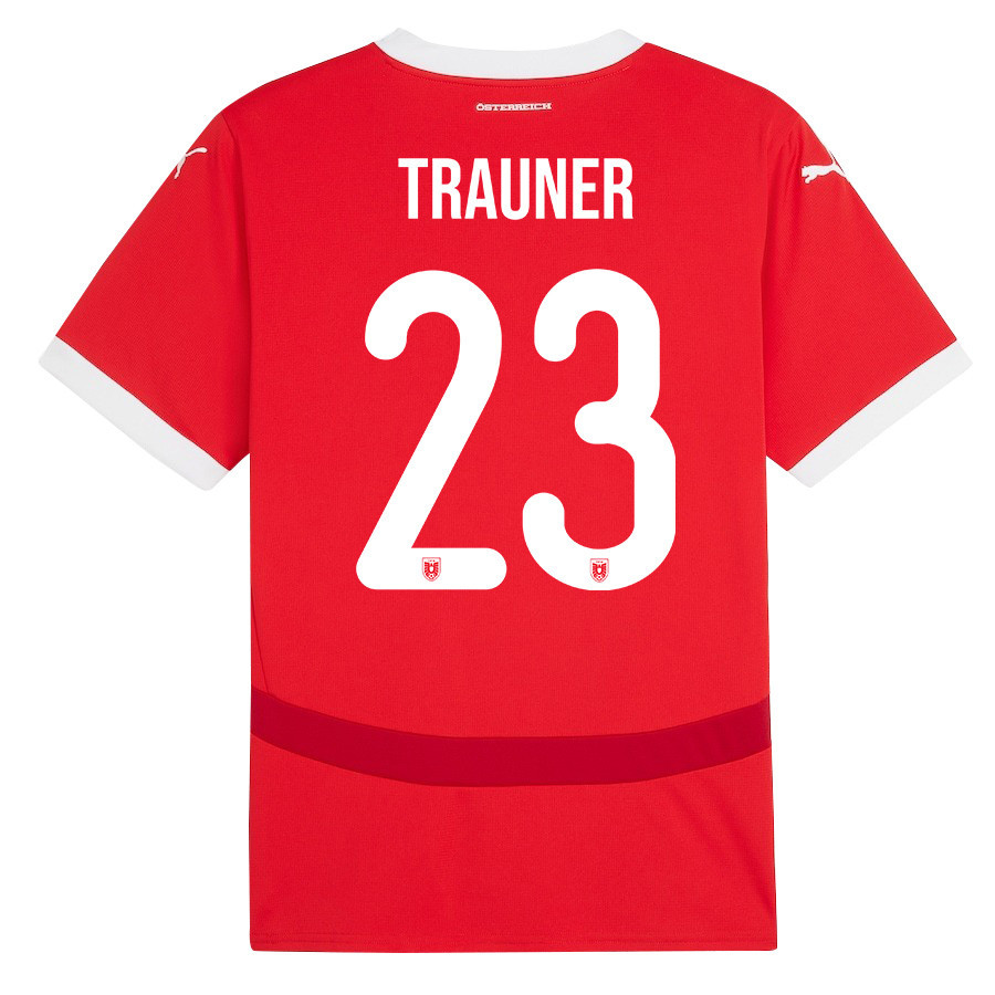 Gernot Trauner 23 Austria National Team 2024/25 Home Men Jersey - Red cheap jerseys for sale - CheapJerseys.Shop