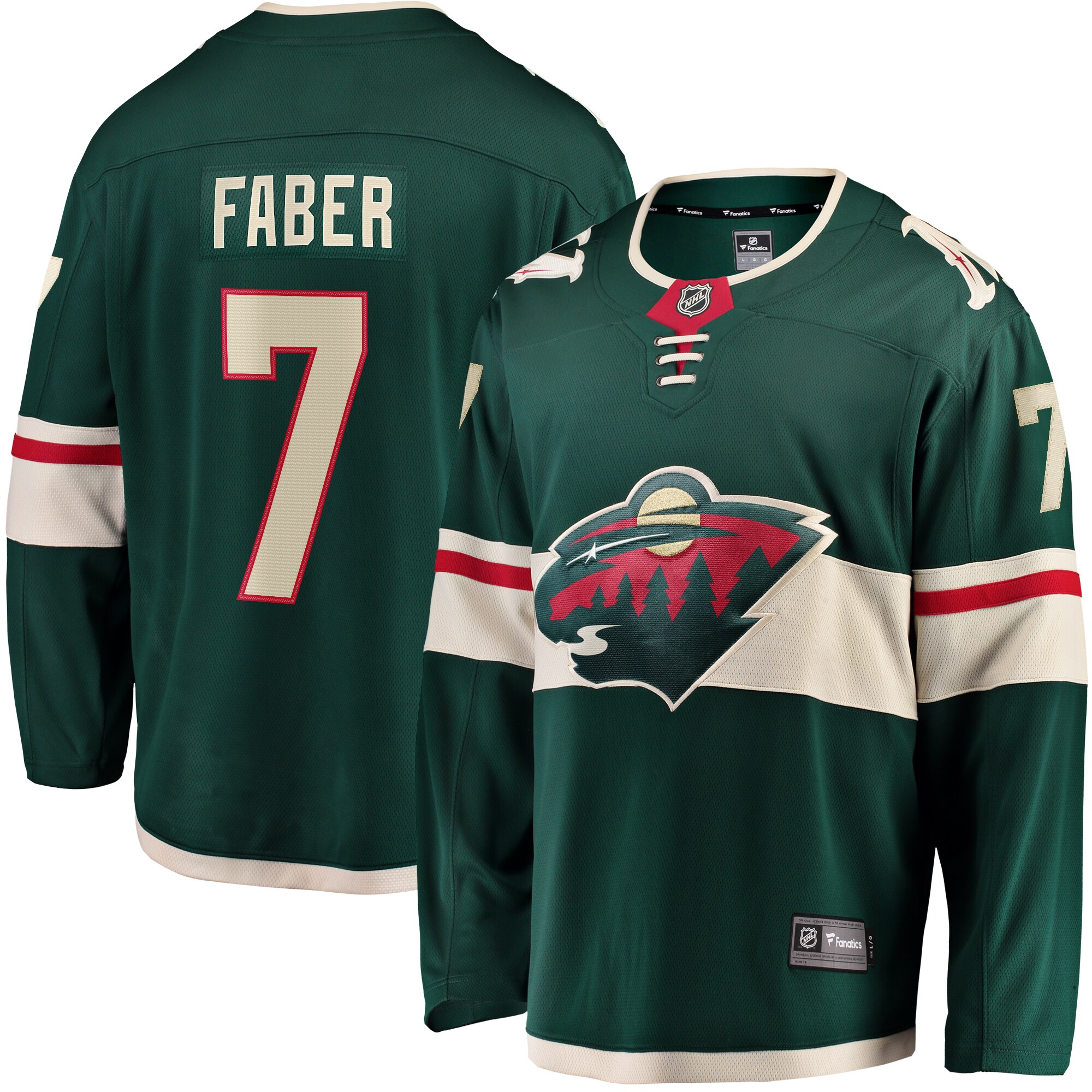 Brock Faber Minnesota Wild Fanatics Home Breakaway Player Jersey - Green cheap jerseys for sale - CheapJerseys.Shop