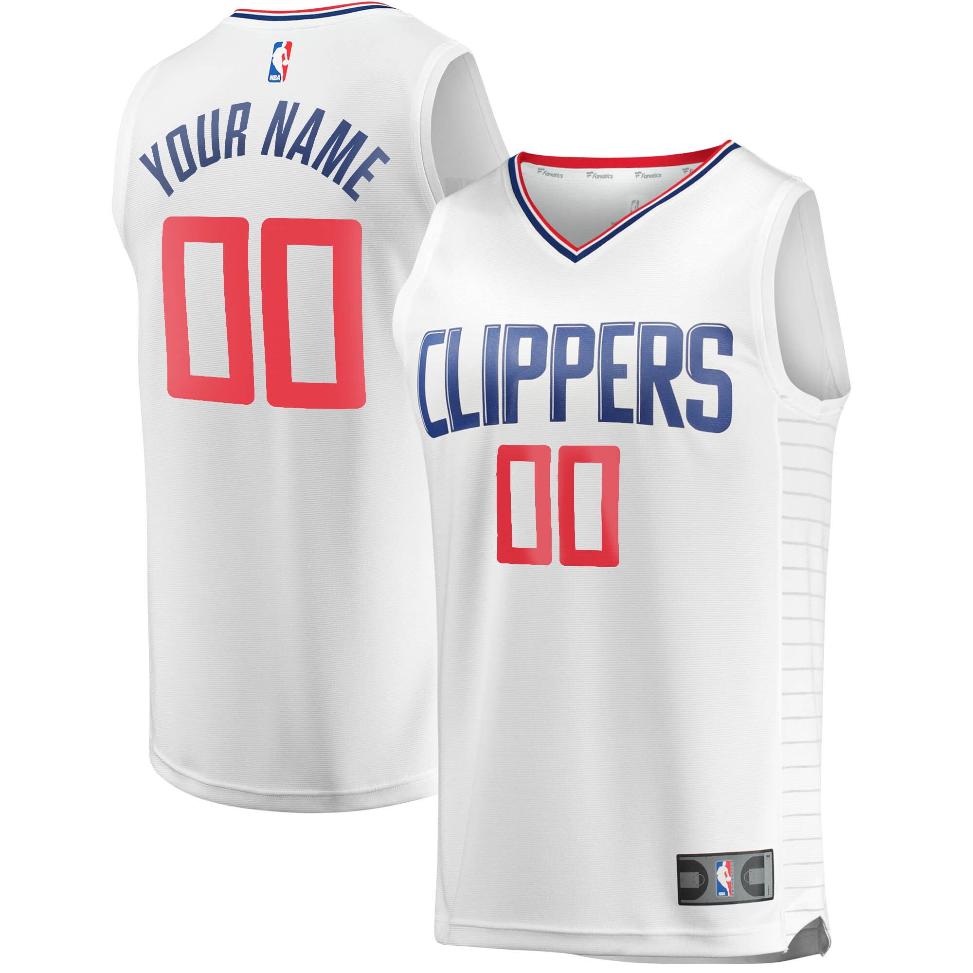 LA Clippers Fanatics Youth Fast Break Custom Replica Jersey White - Association Edition cheap jerseys for sale - CheapJerseys.Shop