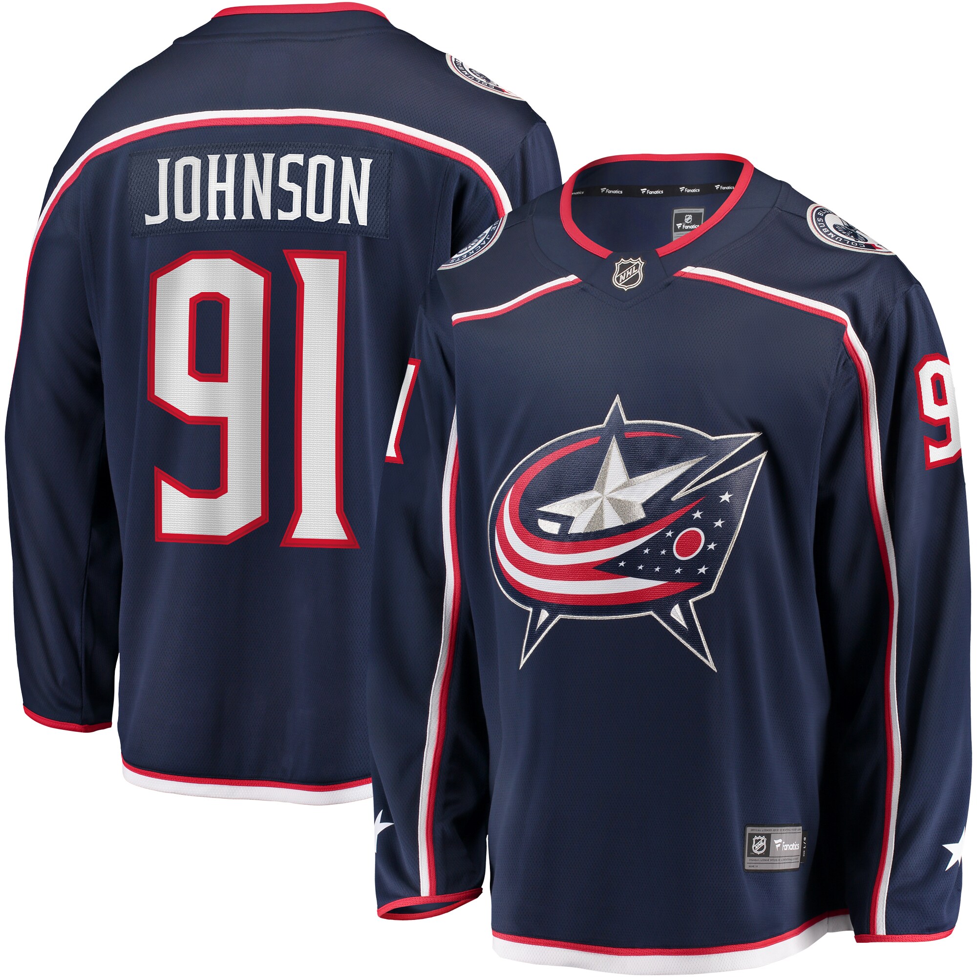 Kent Johnson Columbus Blue Jackets Fanatics Home Breakaway Jersey - Navy cheap jerseys for sale - CheapJerseys.Shop