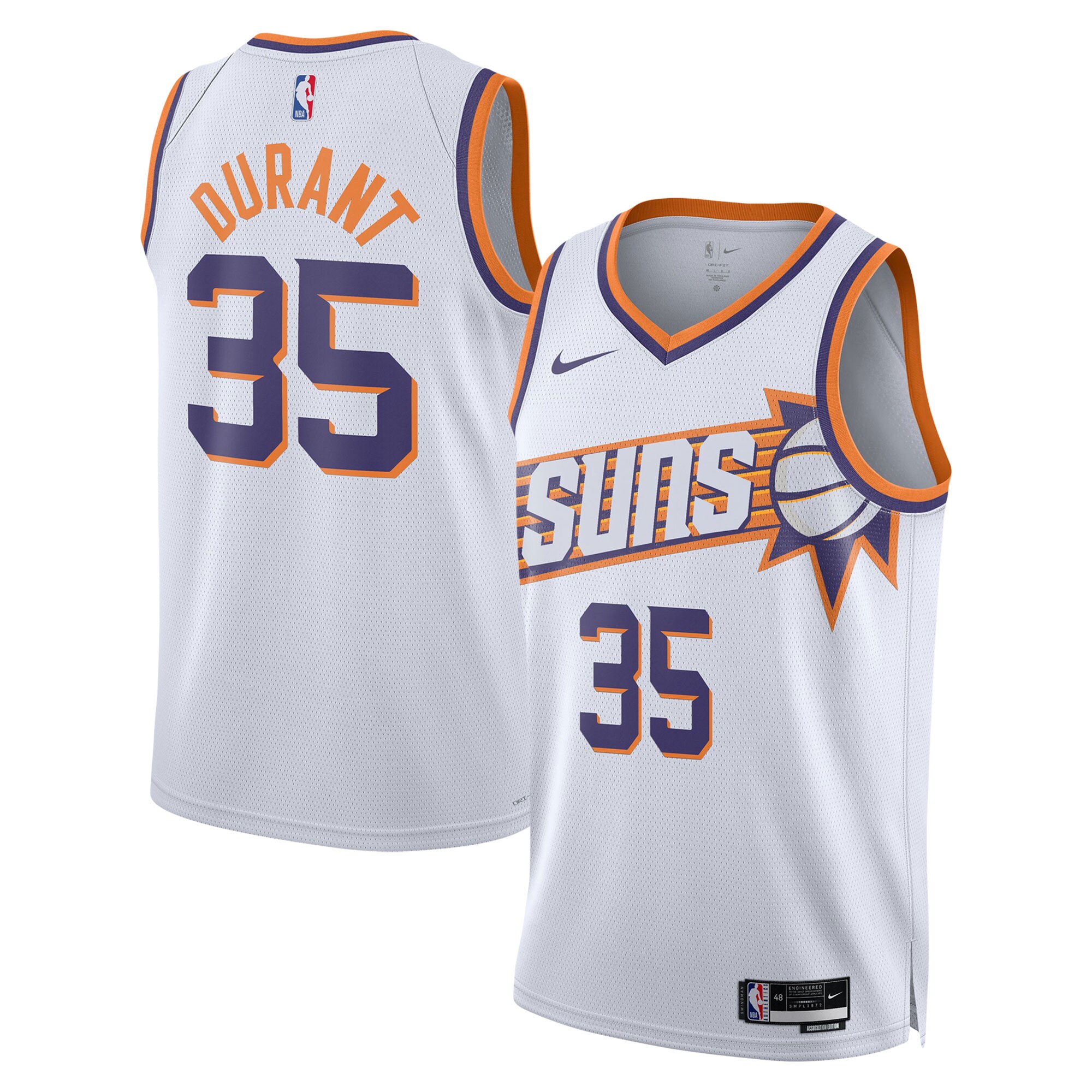 Kevin Durant Phoenix Suns Unisex Swingman Jersey - Association Edition - White cheap jerseys for sale - CheapJerseys.Shop