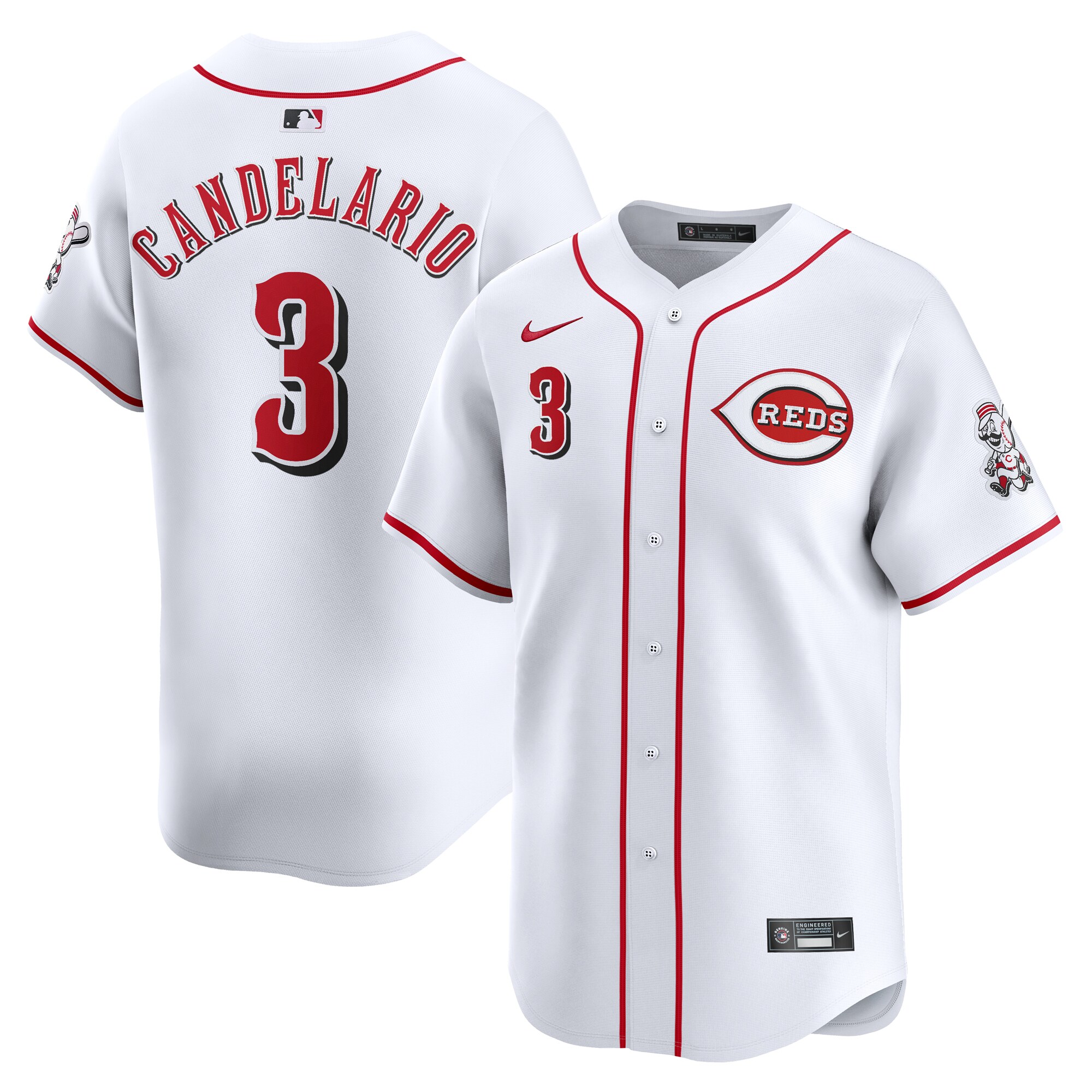 Jeimer Candelario Cincinnati Reds Home Limited Player Jersey - White cheap jerseys for sale - CheapJerseys.Shop