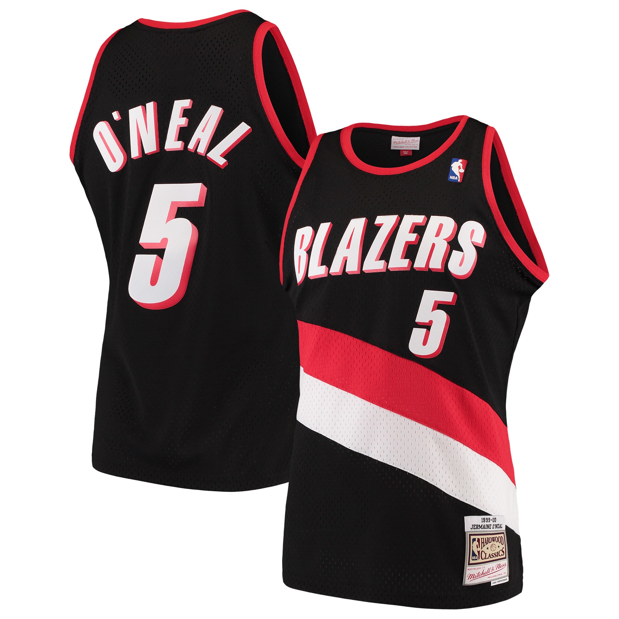 Jermaine O'Neal Portland Trail Blazers Mitchell & Ness 1999\/00 Hardwood Classics Swingman Jersey - Black cheap jerseys for sale - CheapJerseys.Shop