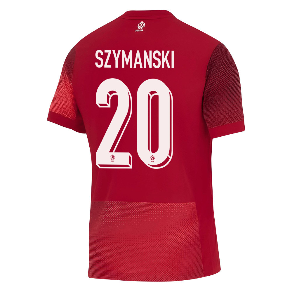 Sebastian Szymanski 20 Poland National Team 2024/25 Away Men Jersey - Red cheap jerseys for sale - CheapJerseys.Shop