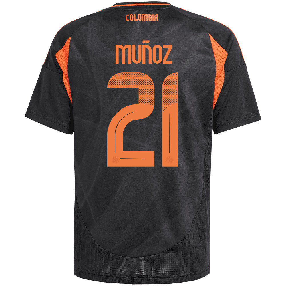 Daniel Muñoz 21 Colombia National Team 2024/25 Away YOUTH Jersey - Black cheap jerseys for sale - CheapJerseys.Shop