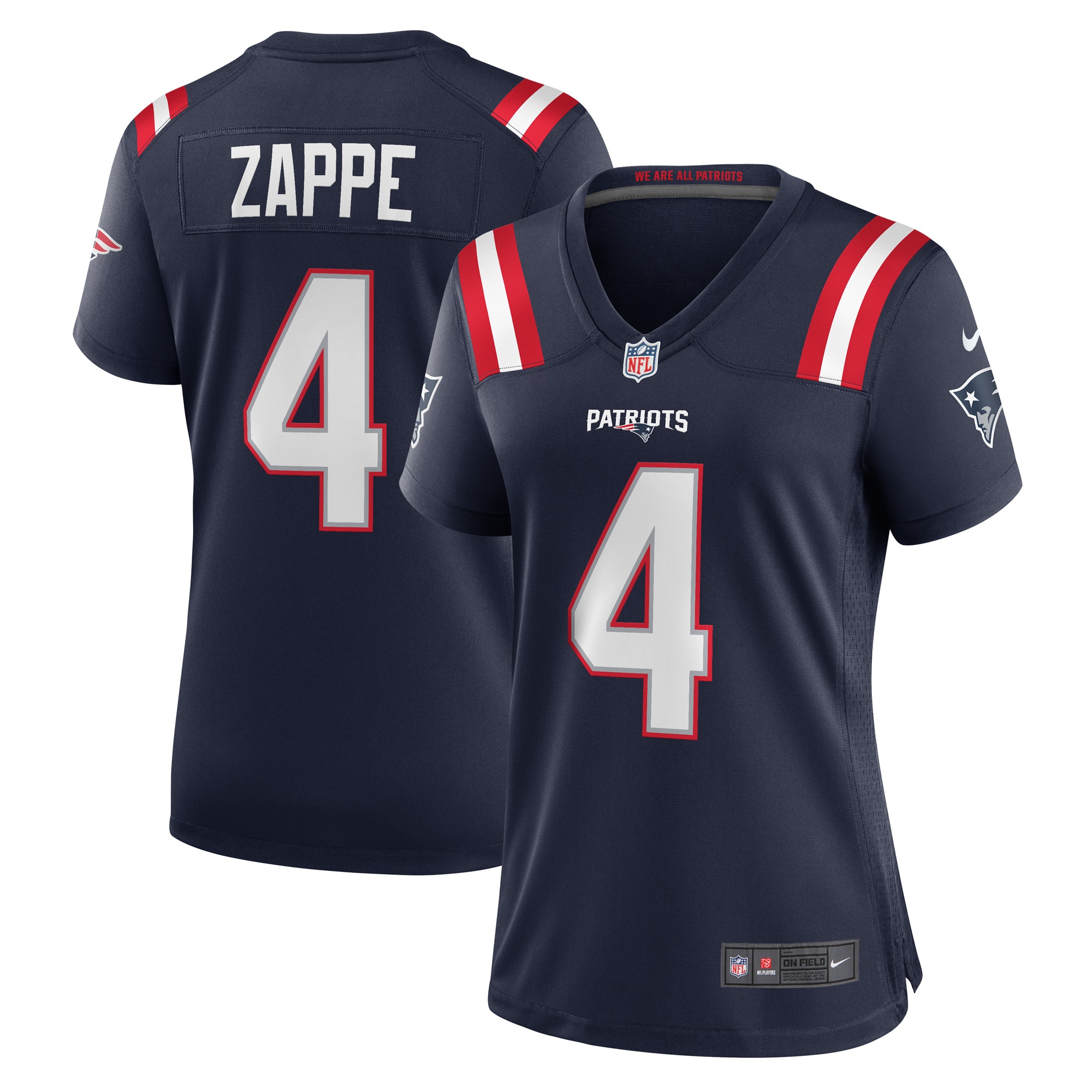 Bailey Zappe New England Patriots Women's Game Player Jersey - Navy cheap jerseys for sale - CheapJerseys.Shop