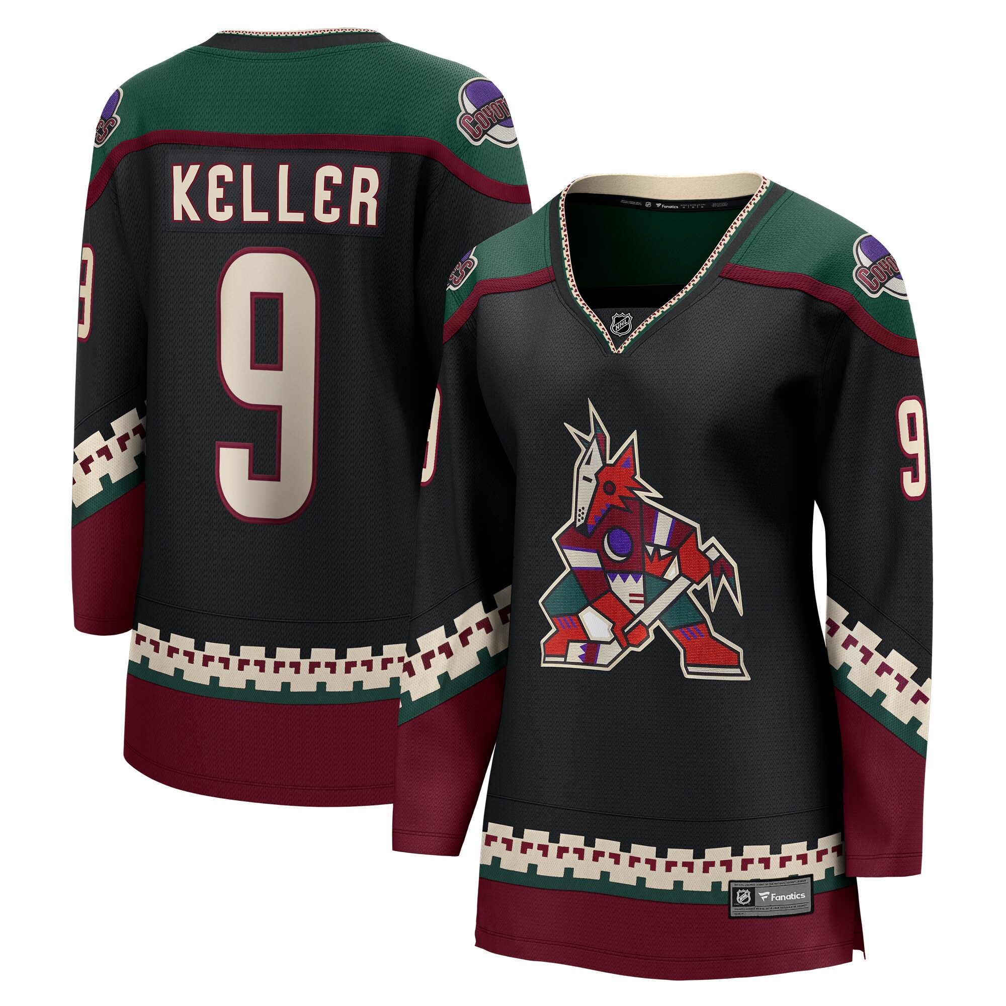Clayton Keller Arizona Coyotes Fanatics Women's Home Breakaway Player Jersey - Black cheap jerseys for sale - CheapJerseys.Shop