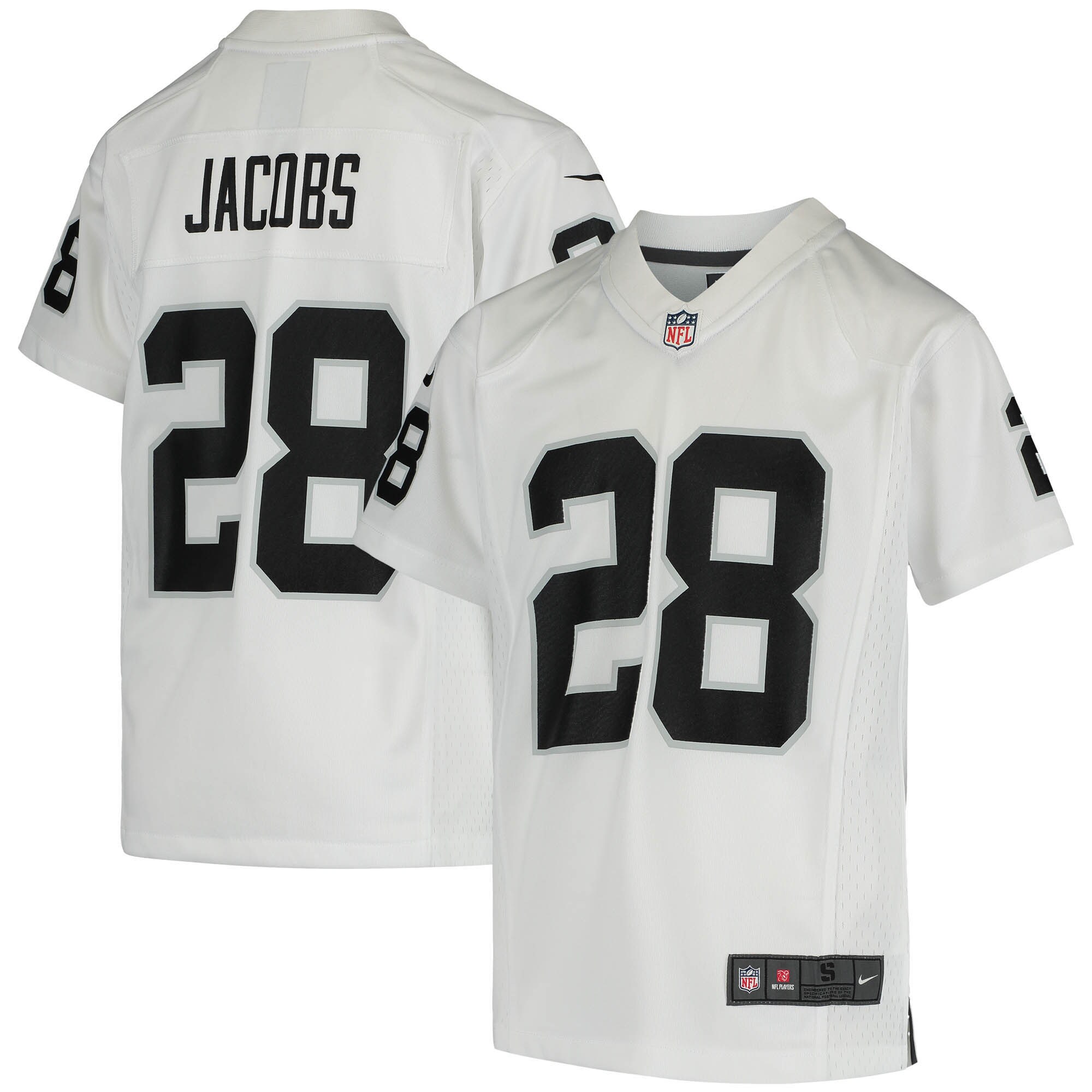 Josh Jacobs Las Vegas Raiders Youth Game Jersey - White cheap jerseys for sale - CheapJerseys.Shop