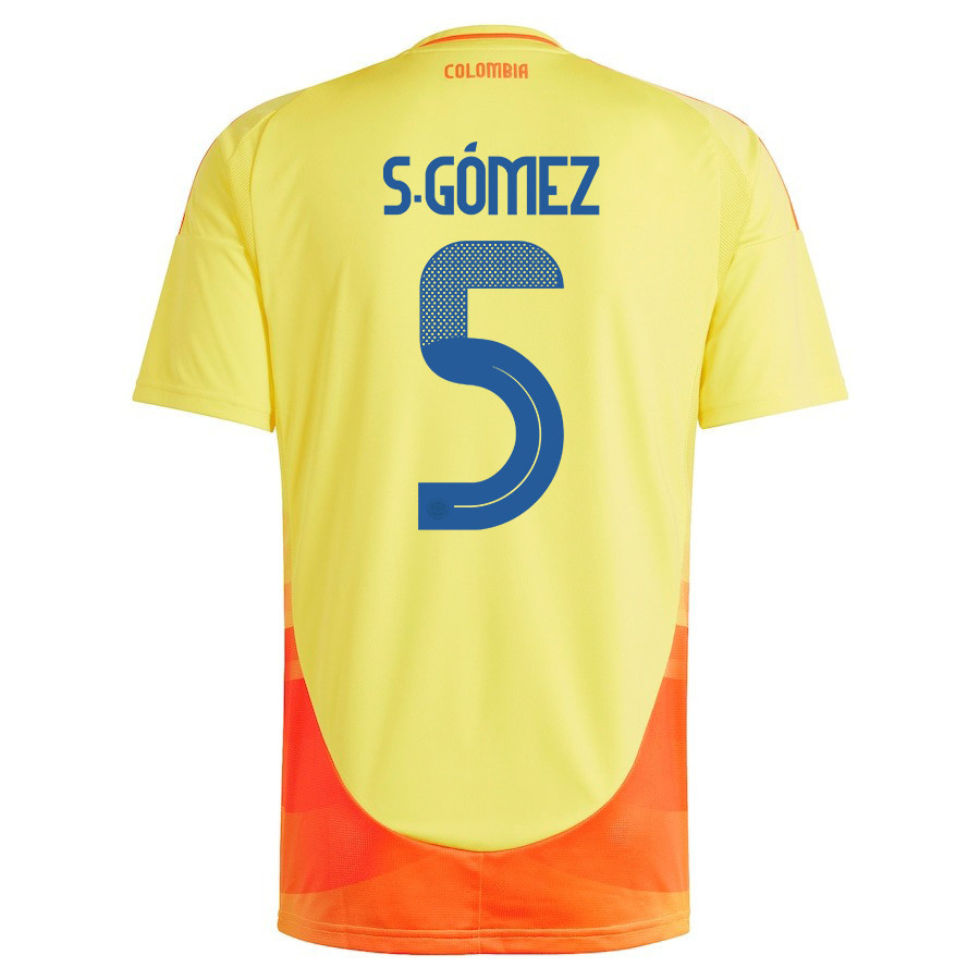 Sebastián Gómez 5 Colombia National Team 2024/25 Home Men Jersey - Yellow cheap jerseys for sale - CheapJerseys.Shop