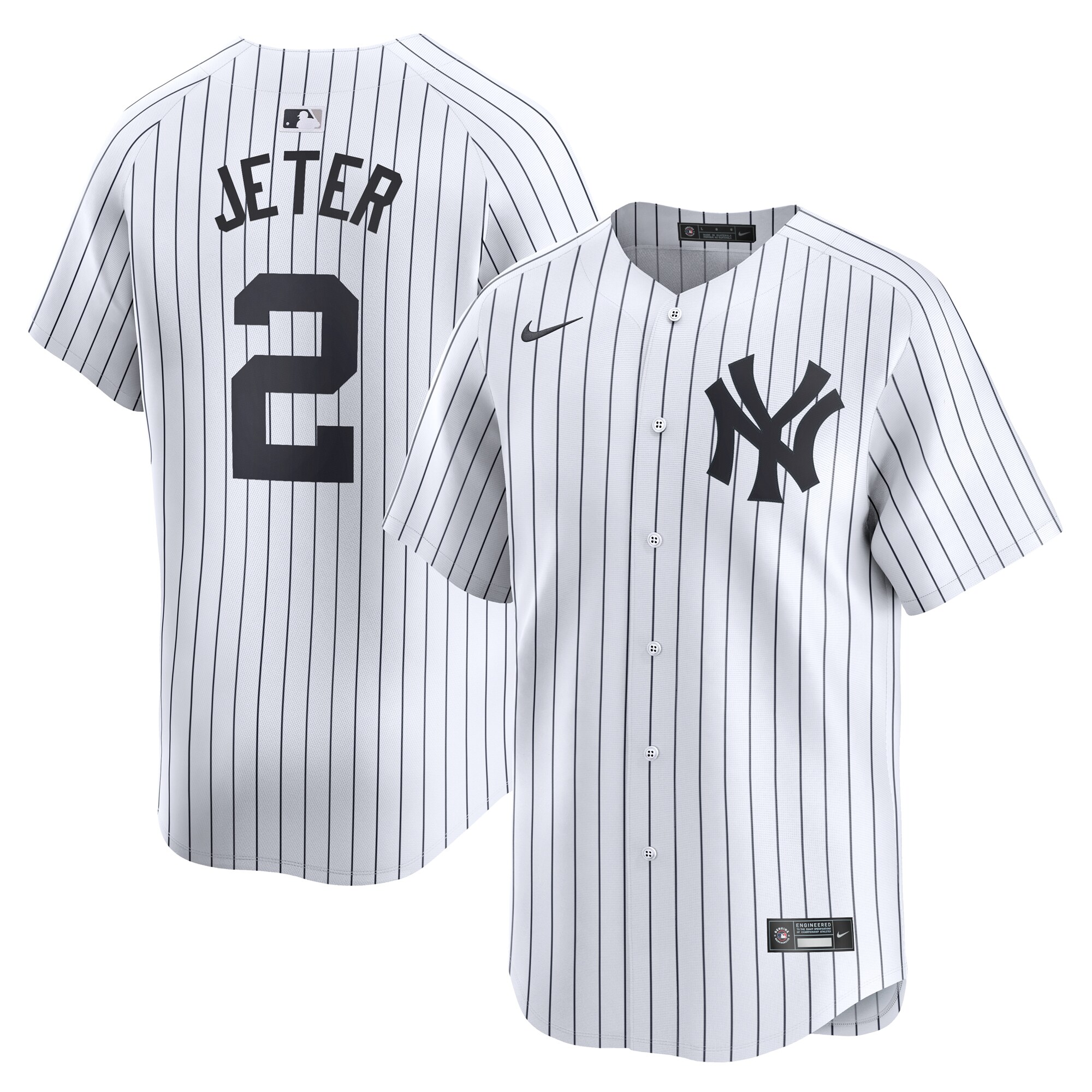 Derek Jeter New York Yankees Home Limited Player Jersey - White cheap jerseys for sale - CheapJerseys.Shop