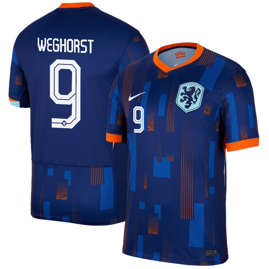 Wout Weghorst 9 Netherlands National Team 2024/25 Away Men Jersey - Navy cheap jerseys for sale - CheapJerseys.Shop