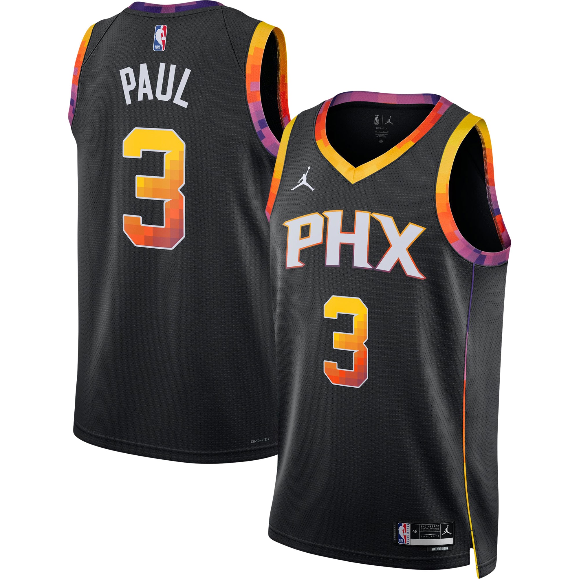 Chris Paul Phoenix Suns Jordan Brand Unisex Swingman Jersey - Statement Edition - Black cheap jerseys for sale - CheapJerseys.Shop