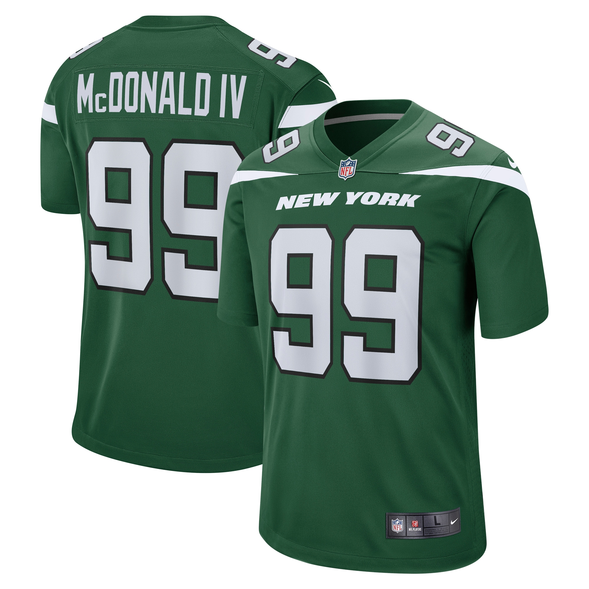 Will McDonald IV New York Jets 2023 Draft First Round Pick Game Jersey - Gotham Green cheap jerseys for sale - CheapJerseys.Shop