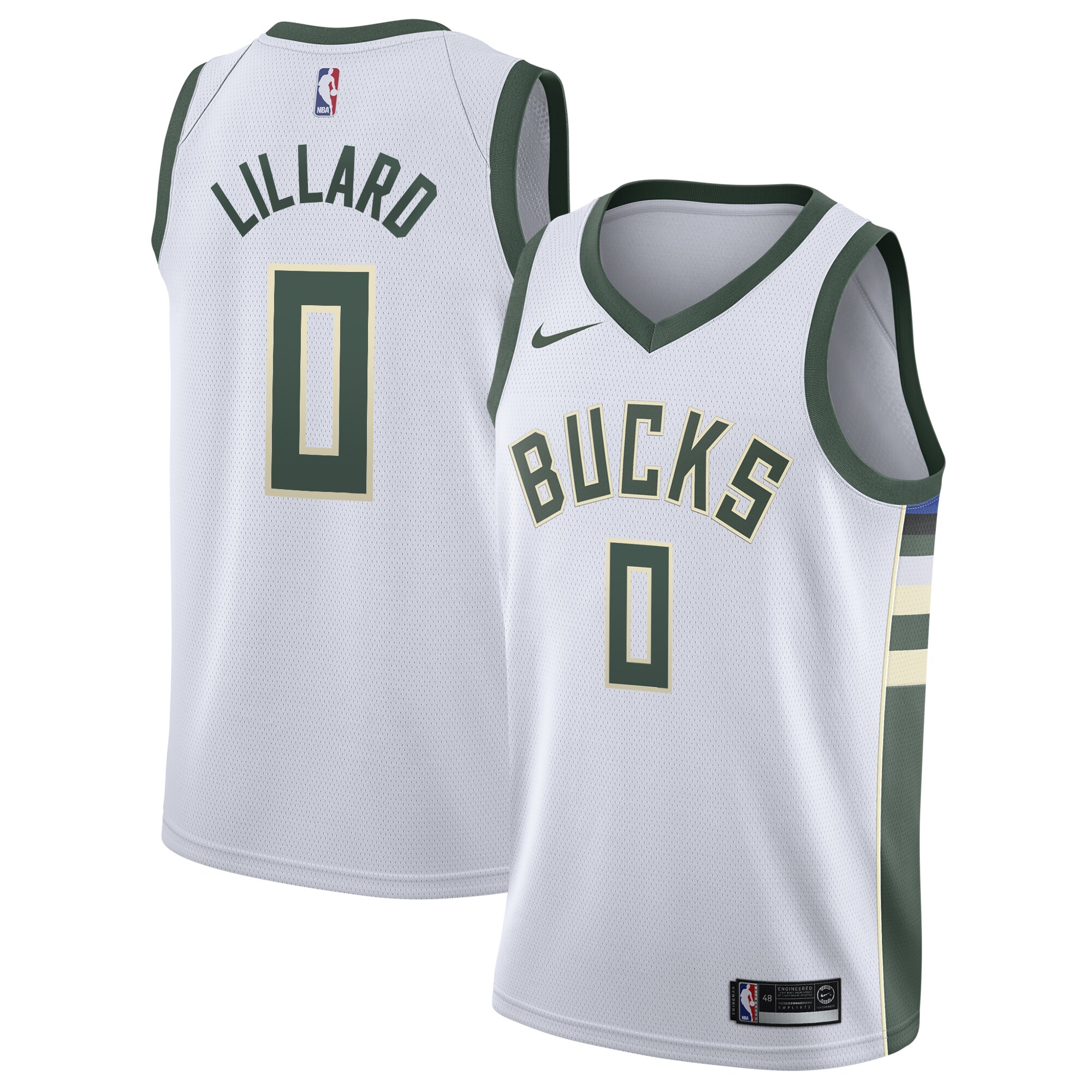 Damian Lillard Milwaukee Bucks Unisex Swingman Player Jersey - Association Edition - White cheap jerseys for sale - CheapJerseys.Shop