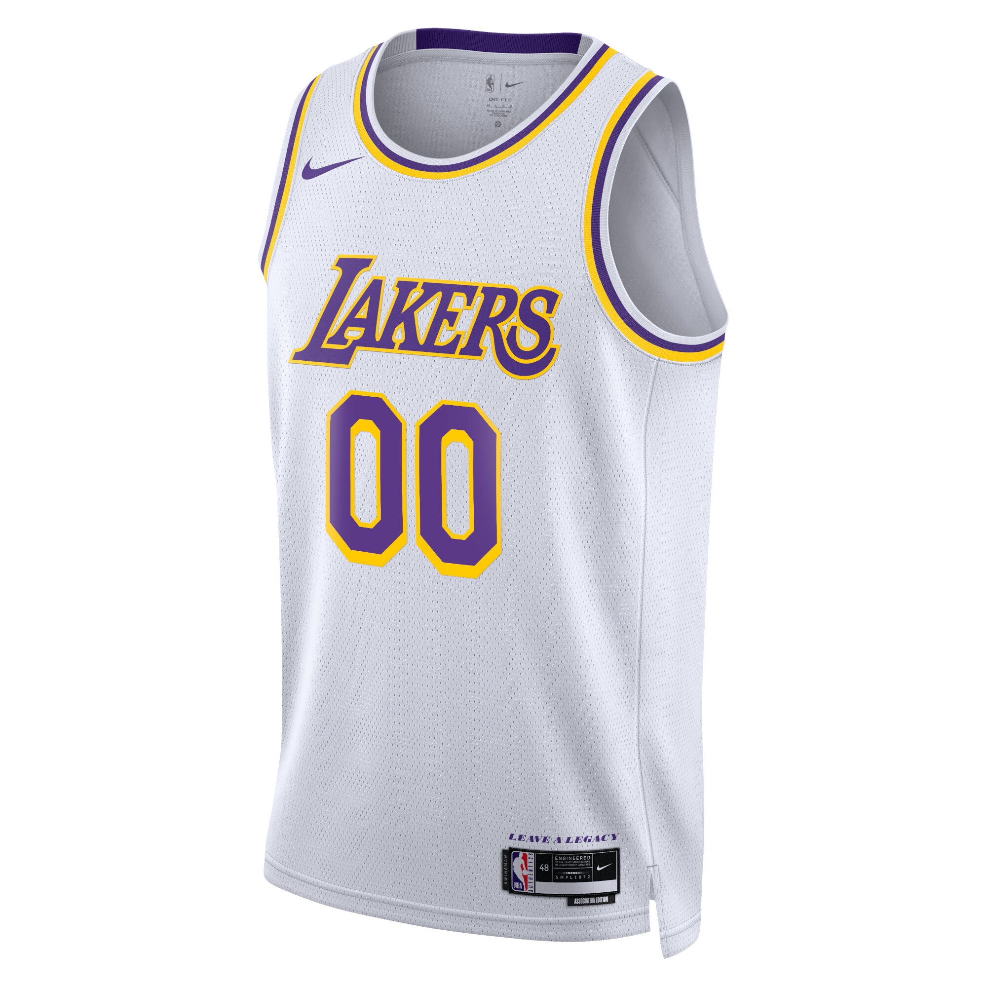 Los Angeles Lakers Unisex Swingman Custom Jersey White - Association Edition cheap jerseys for sale - CheapJerseys.Shop