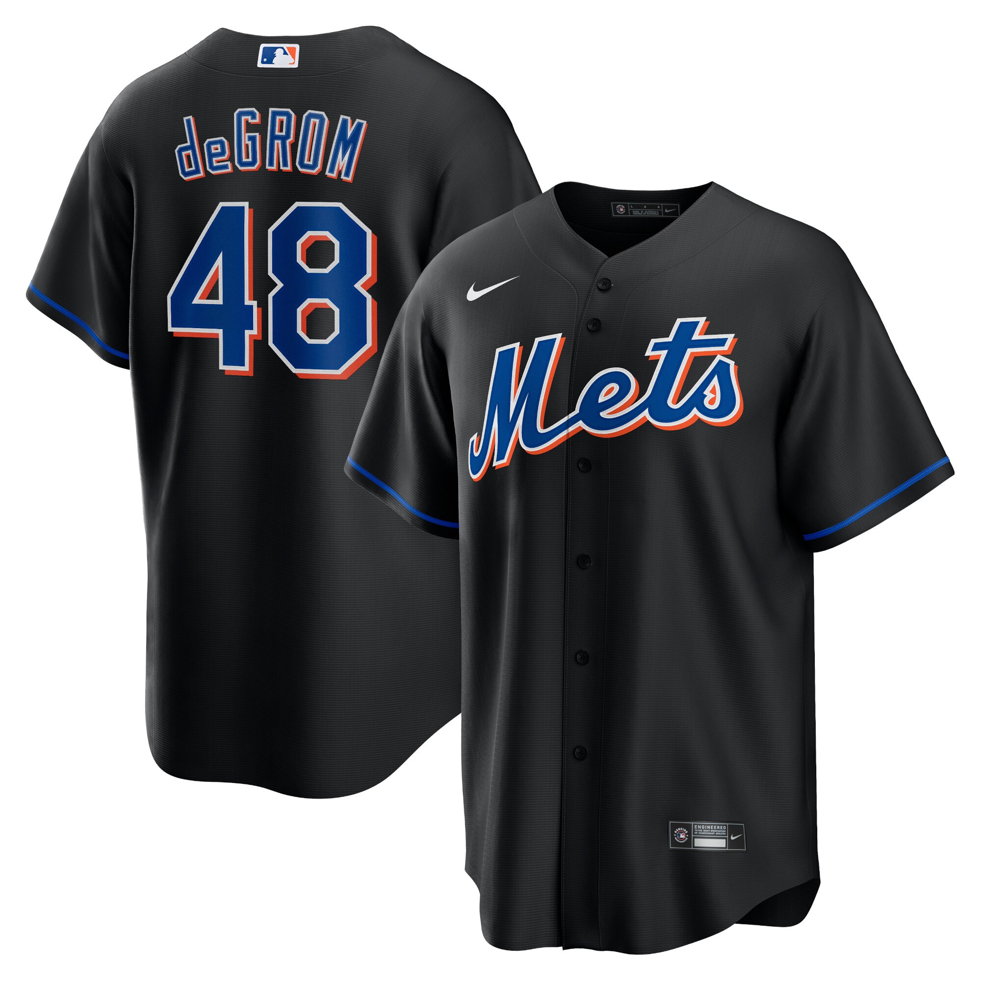 Jacob deGrom New York Mets 2022 Alternate Replica Player Jersey - Black cheap jerseys for sale - CheapJerseys.Shop