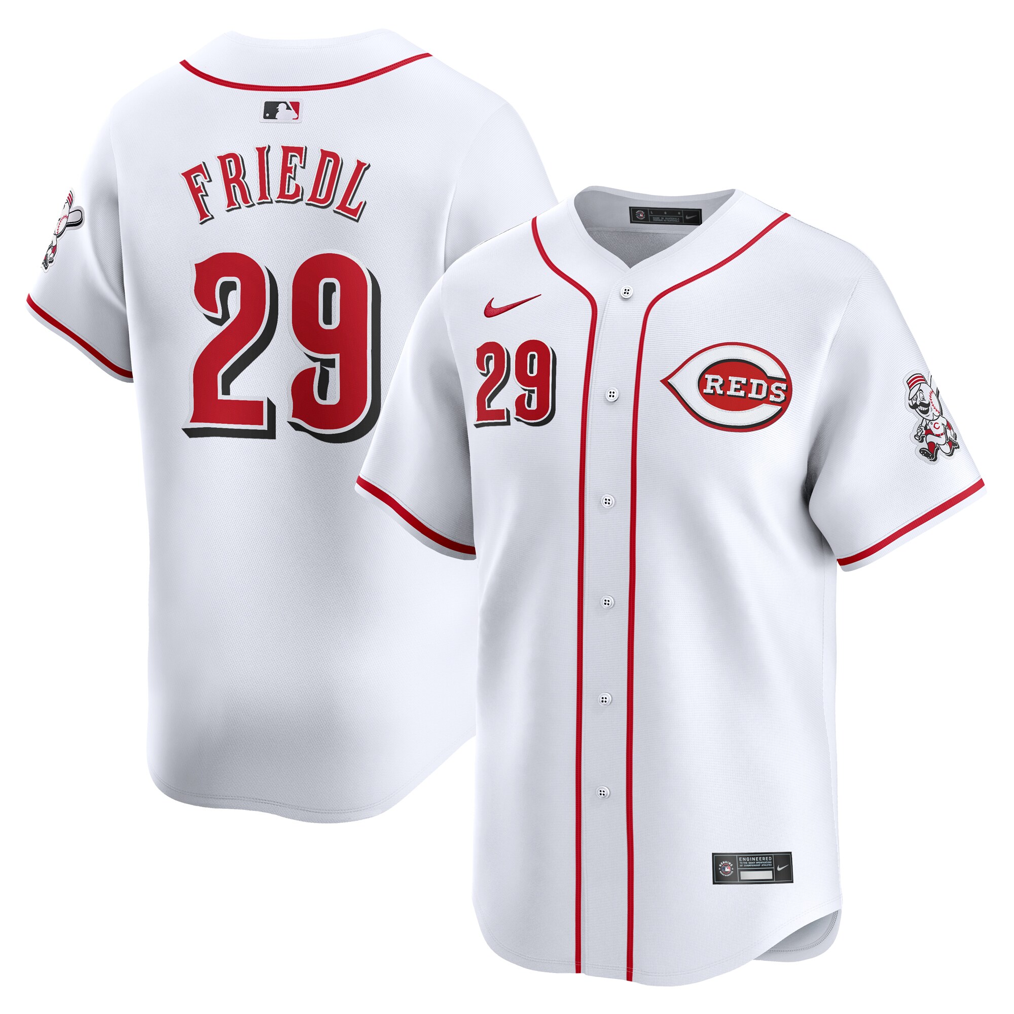 TJ Friedl Cincinnati Reds Home Limited Player Jersey - White cheap jerseys for sale - CheapJerseys.Shop