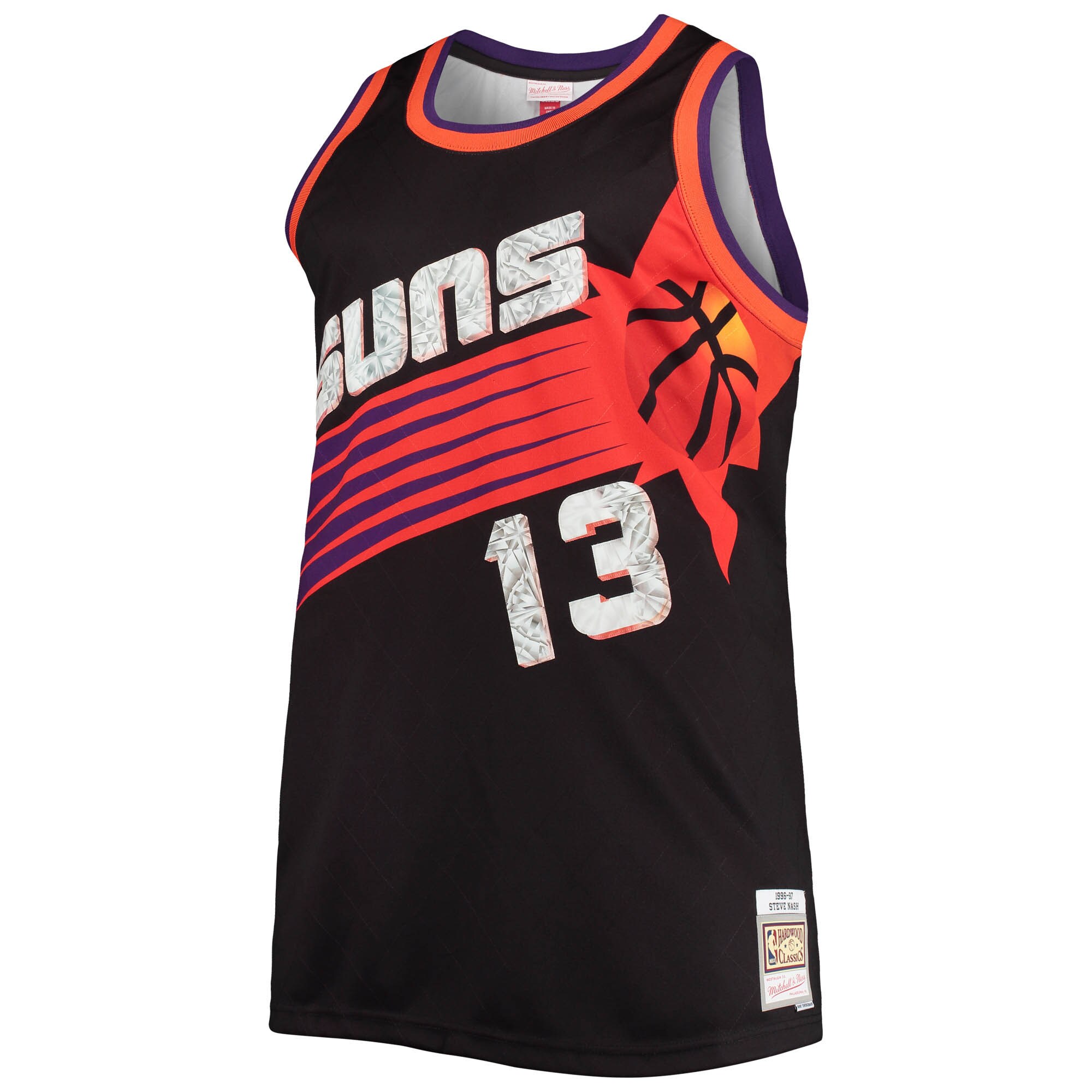 Steve Nash Phoenix Suns Mitchell & Ness Big & Tall 1996\/97 75th Anniversary Diamond Swingman Jersey - Black cheap jerseys for sale - CheapJerseys.Shop