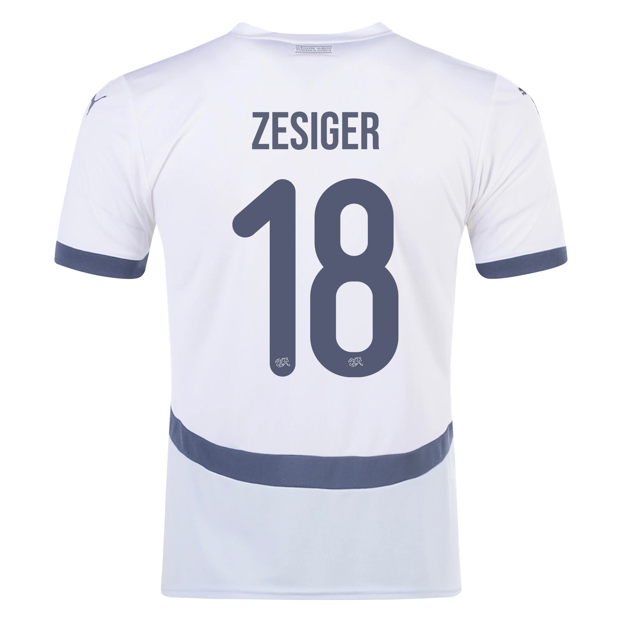 Cédric Zesiger 18 Switzerland National Team 2024/25 Away Men Jersey - White cheap jerseys for sale - CheapJerseys.Shop