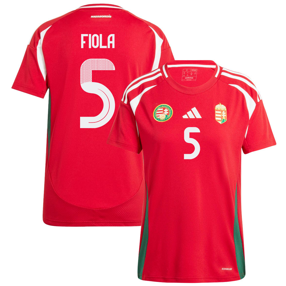 Attila Fiola 5 Hungary National Team 2024/25 Home WOMEN Jersey - Red cheap jerseys for sale - CheapJerseys.Shop