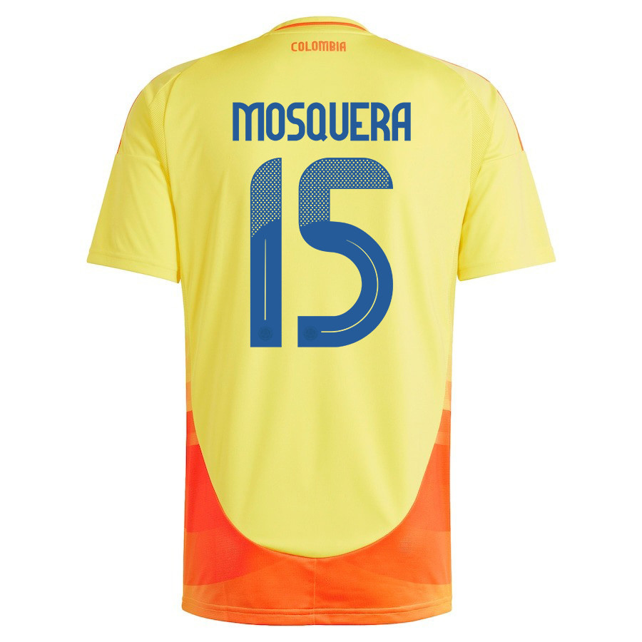 Yerson Mosquera 15 Colombia National Team 2024/25 Home Men Jersey - Yellow cheap jerseys for sale - CheapJerseys.Shop