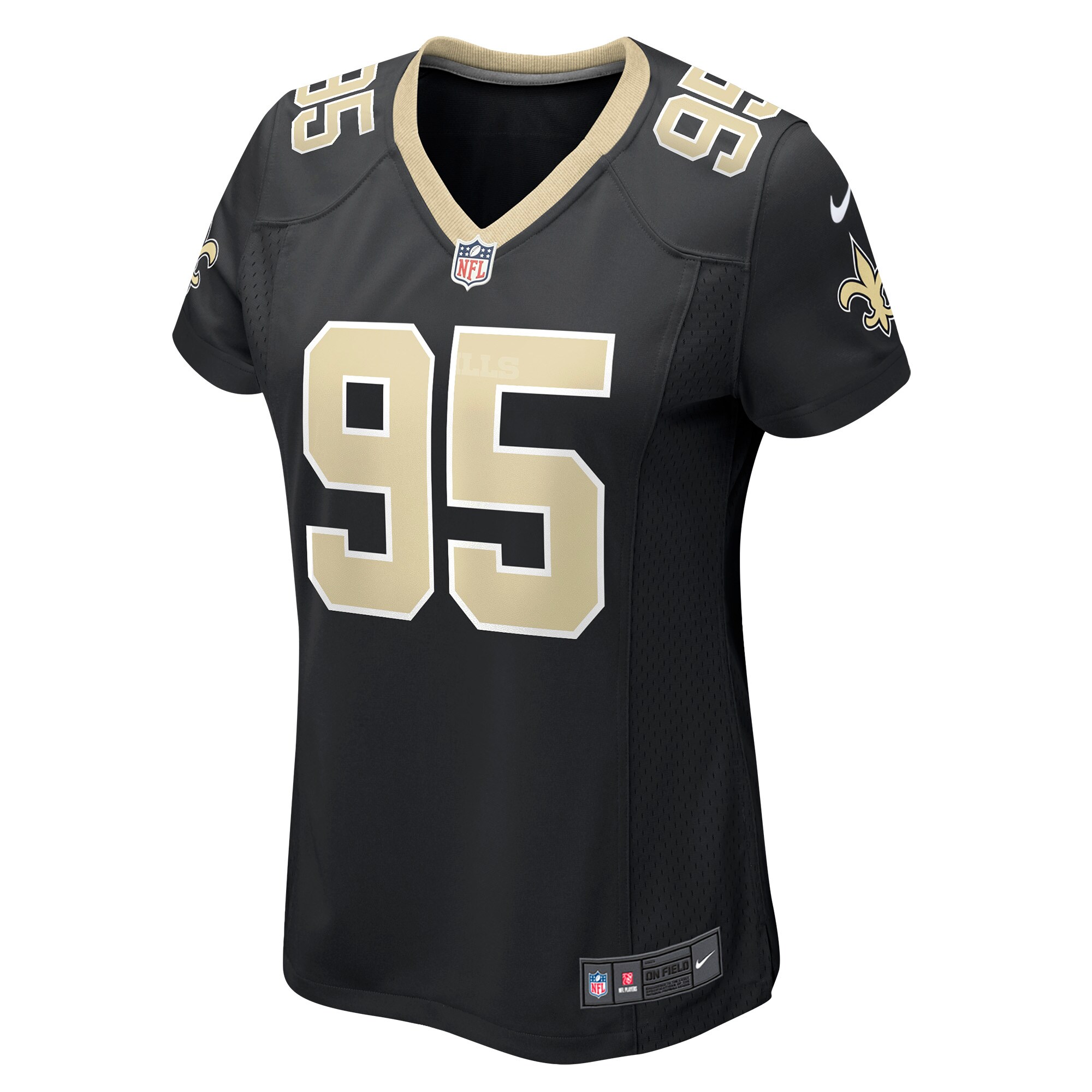 Albert Huggins New Orleans Saints Women's Player Game Jersey - Black cheap jerseys for sale - CheapJerseys.Shop