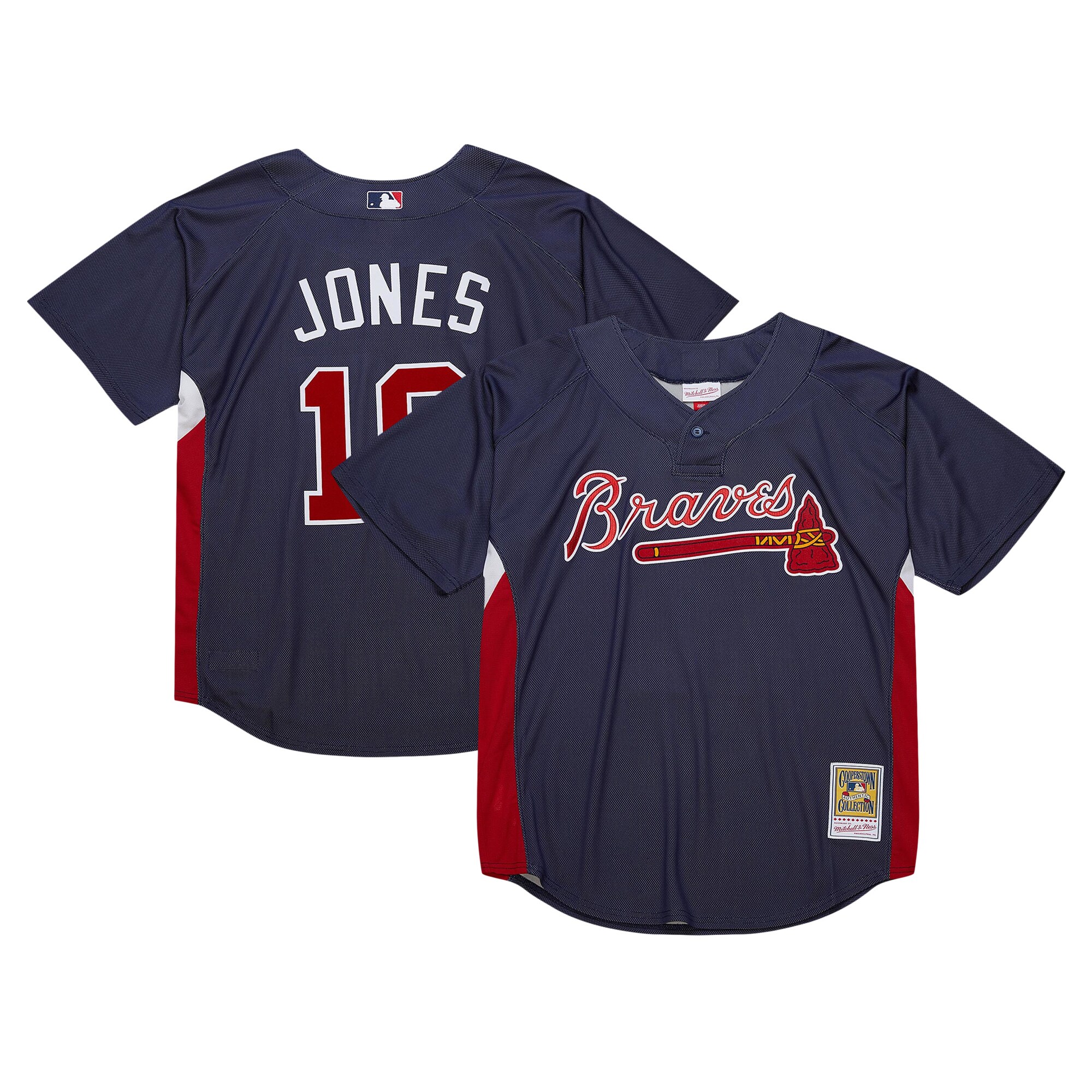 Chipper Jones Atlanta Braves Mitchell & Ness Cooperstown Collection 2007 Batting Practice Jersey - Navy cheap jerseys for sale - CheapJerseys.Shop