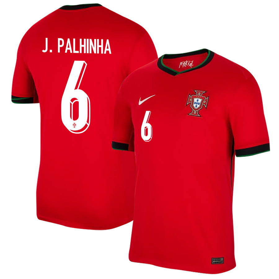 João Palhinha 6 Portugal National Team 2024/25 Home Men Jersey - Red cheap jerseys for sale - CheapJerseys.Shop