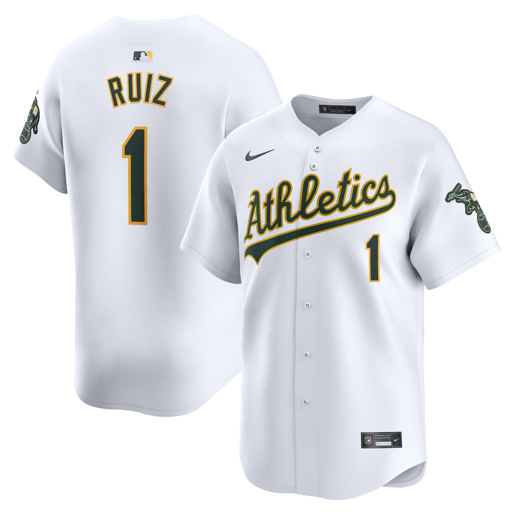 Esteury Ruiz Oakland Athletics Home Limited Player Jersey - White cheap jerseys for sale - CheapJerseys.Shop