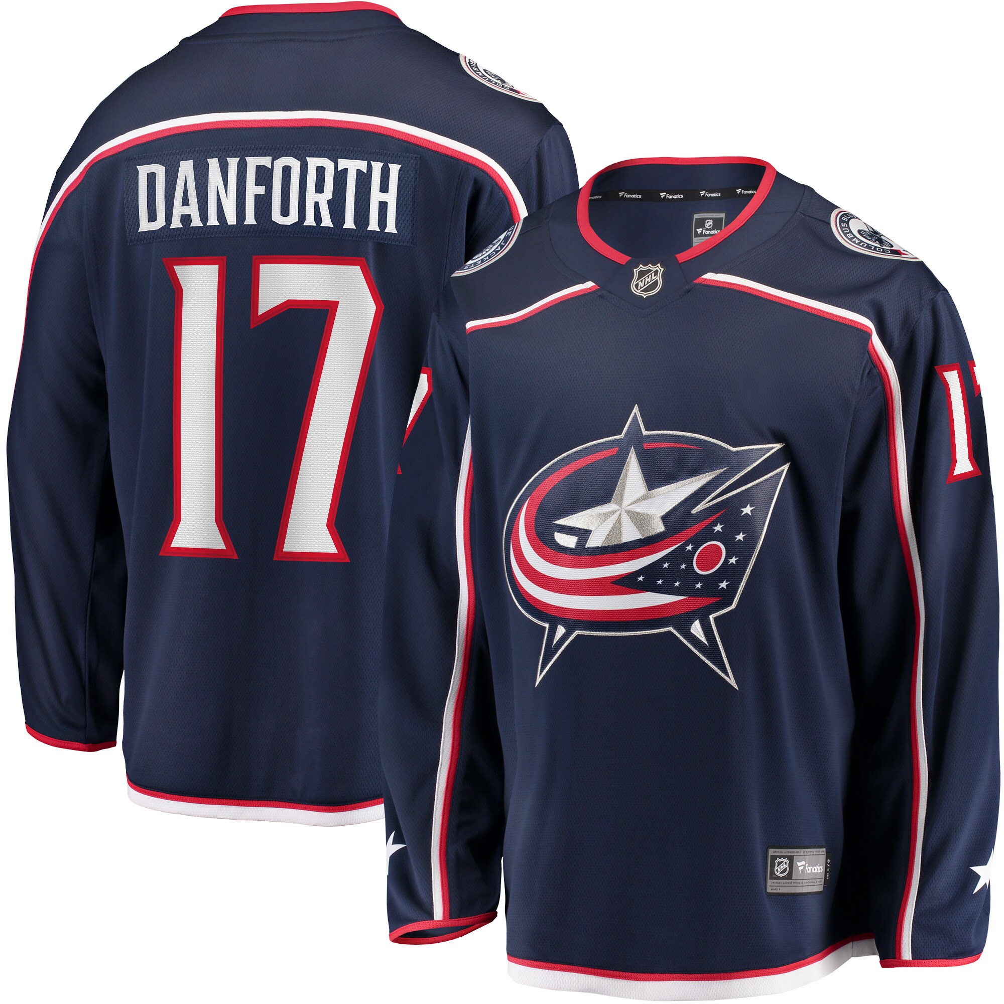 Justin Danforth Columbus Blue Jackets Fanatics Home Breakaway Player Jersey - Navy cheap jerseys for sale - CheapJerseys.Shop