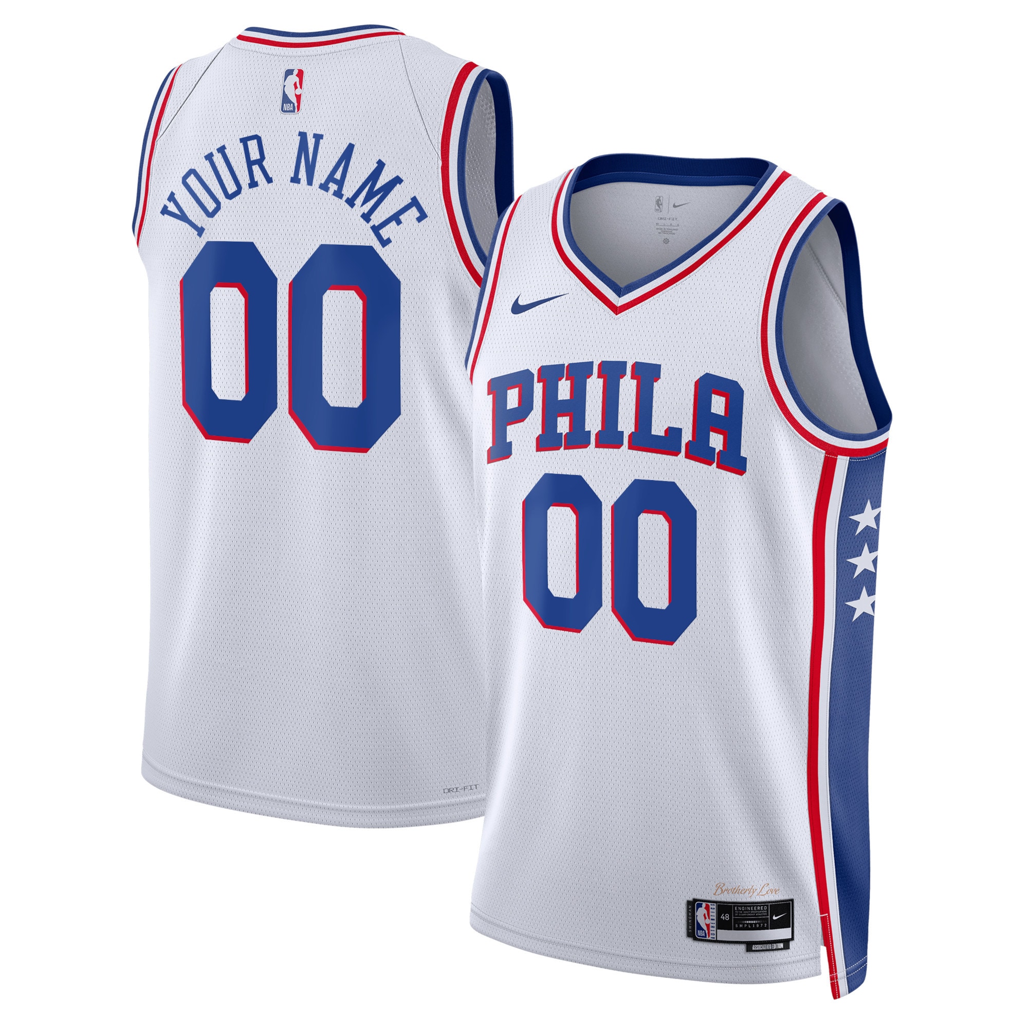 Philadelphia 76ers Unisex 2022\/23 Swingman Custom Jersey White - Association Edition cheap jerseys for sale - CheapJerseys.Shop