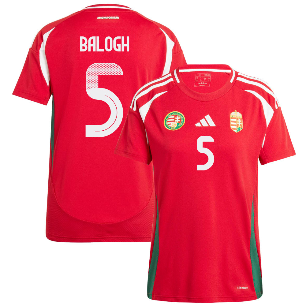 Botond Balogh 5 Hungary National Team 2024/25 Home WOMEN Jersey - Red cheap jerseys for sale - CheapJerseys.Shop