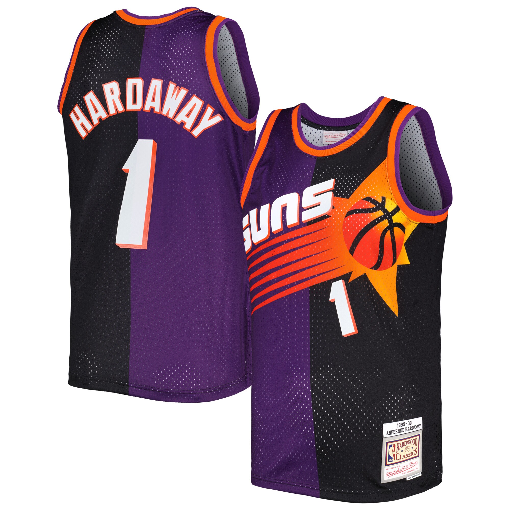 Penny Hardaway Phoenix Suns Mitchell & Ness Hardwood Classics 1999\/00 Split Swingman Jersey - Purple\/Black cheap jerseys for sale - CheapJerseys.Shop