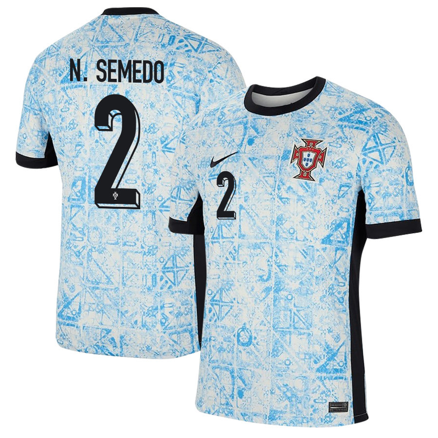 Nélson Semedo 2 Portugal National Team 2024/25 Away Men Jersey - Cream/Blue cheap jerseys for sale - CheapJerseys.Shop
