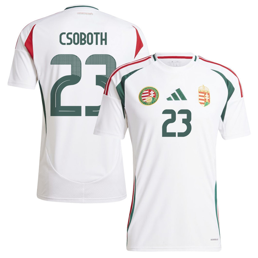 Kevin Csoboth 23 Hungary National Team 2024/25 Away Men Jersey - White cheap jerseys for sale - CheapJerseys.Shop