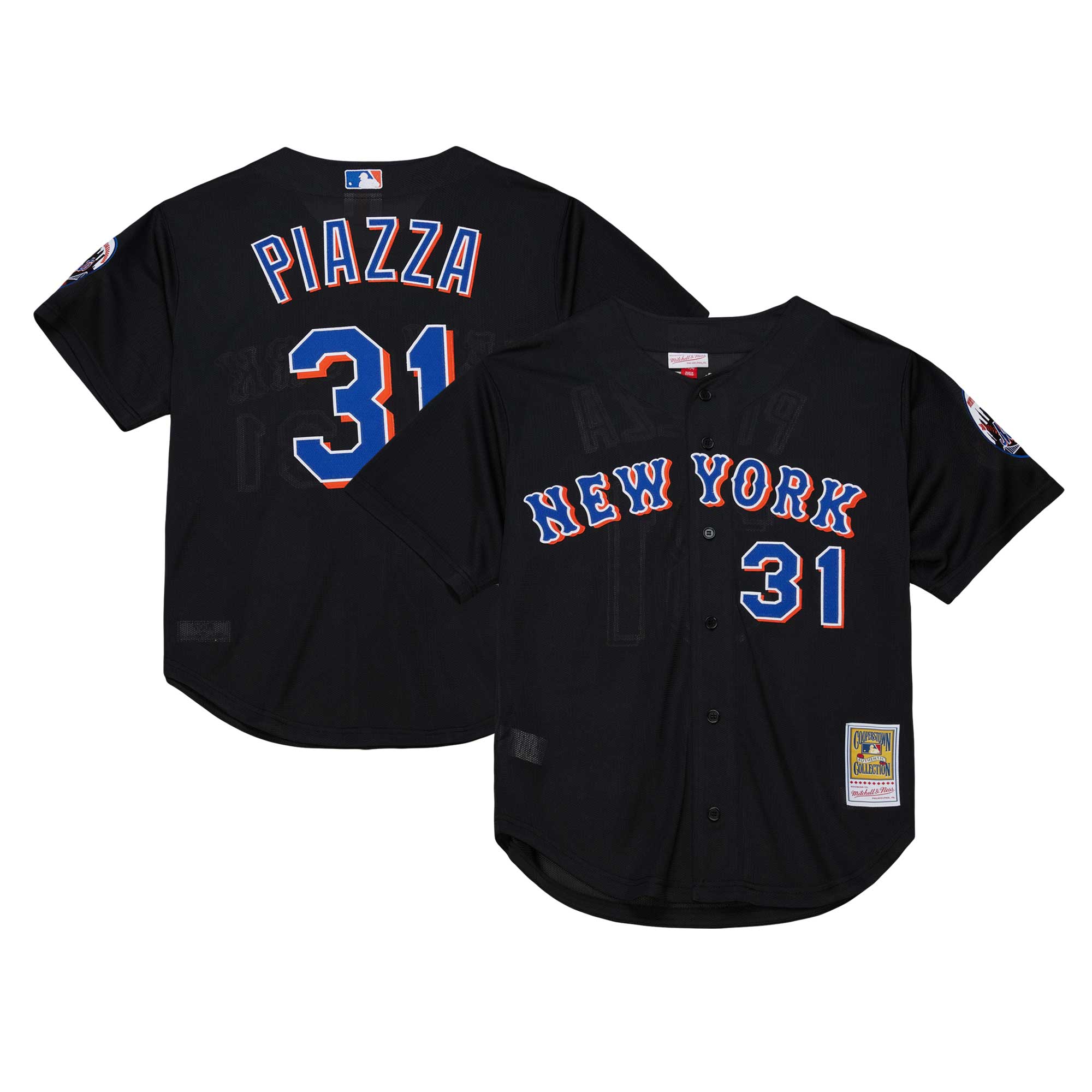 Mike Piazza New York Mets Mitchell & Ness Cooperstown Collection 2000 Batting Practice Jersey - Black cheap jerseys for sale - CheapJerseys.Shop