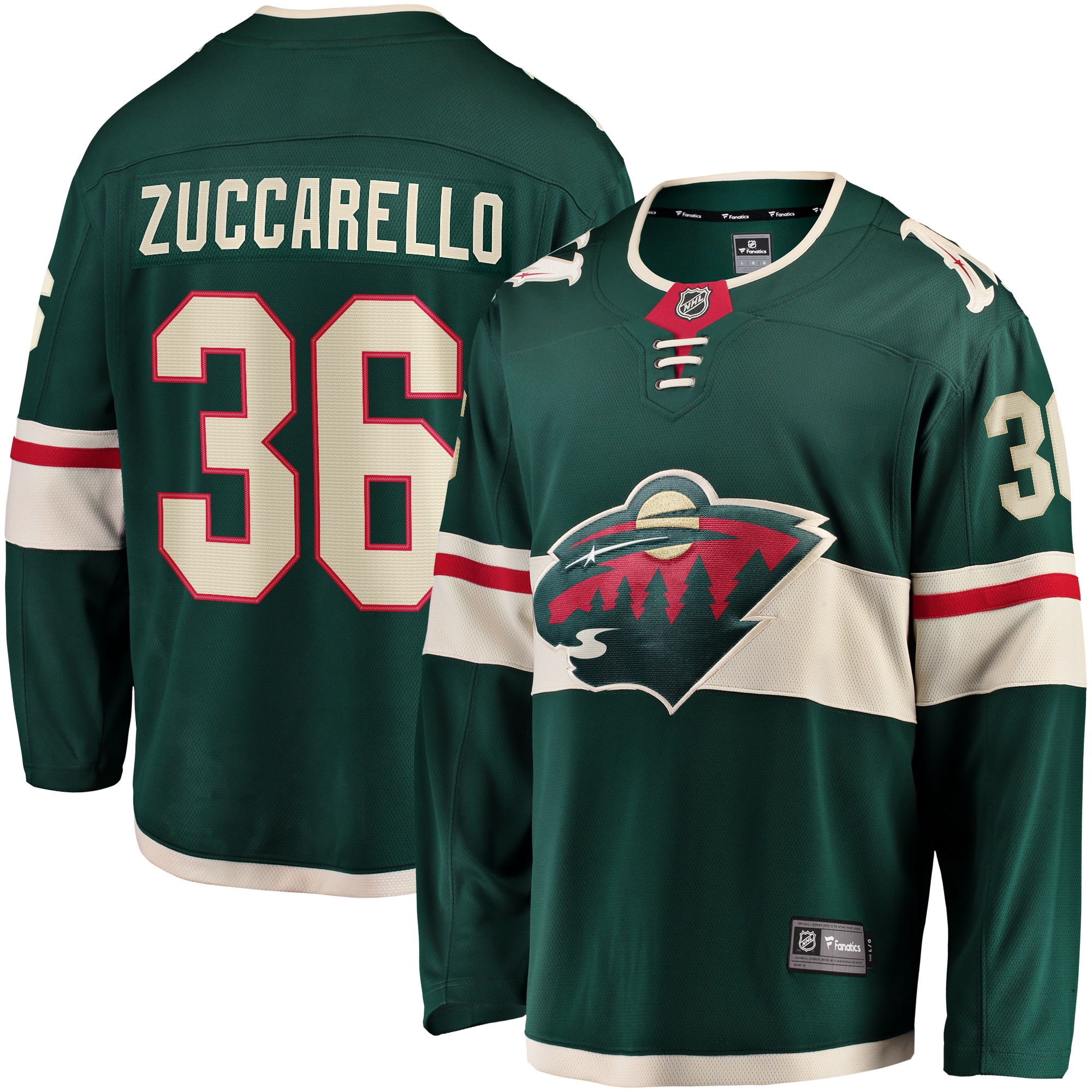 Mats Zuccarello Minnesota Wild Fanatics Team Color Breakaway Player Jersey - Green cheap jerseys for sale - CheapJerseys.Shop