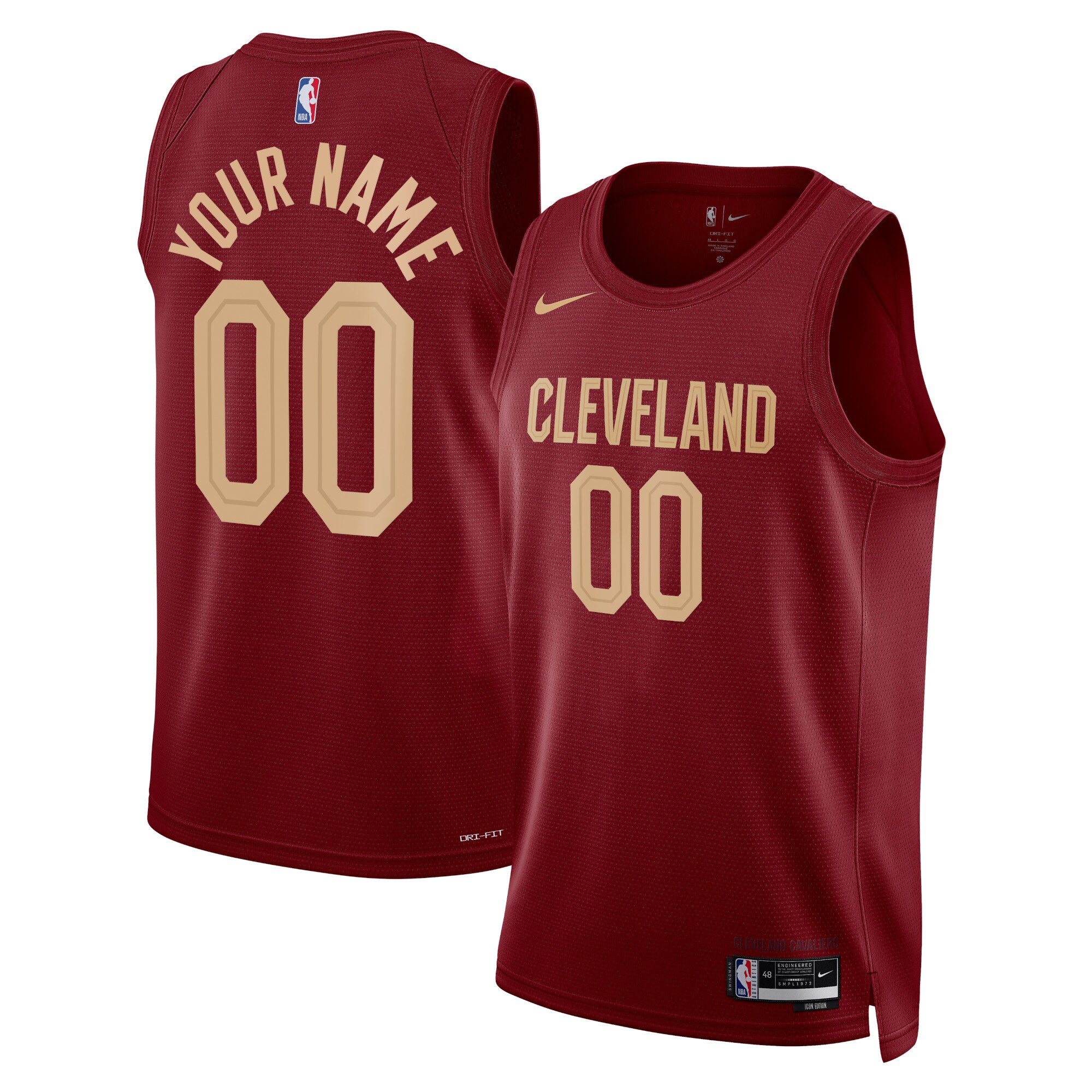 Cleveland Cavaliers Unisex Swingman Custom Jersey Burgundy - Icon Edition cheap jerseys for sale - CheapJerseys.Shop