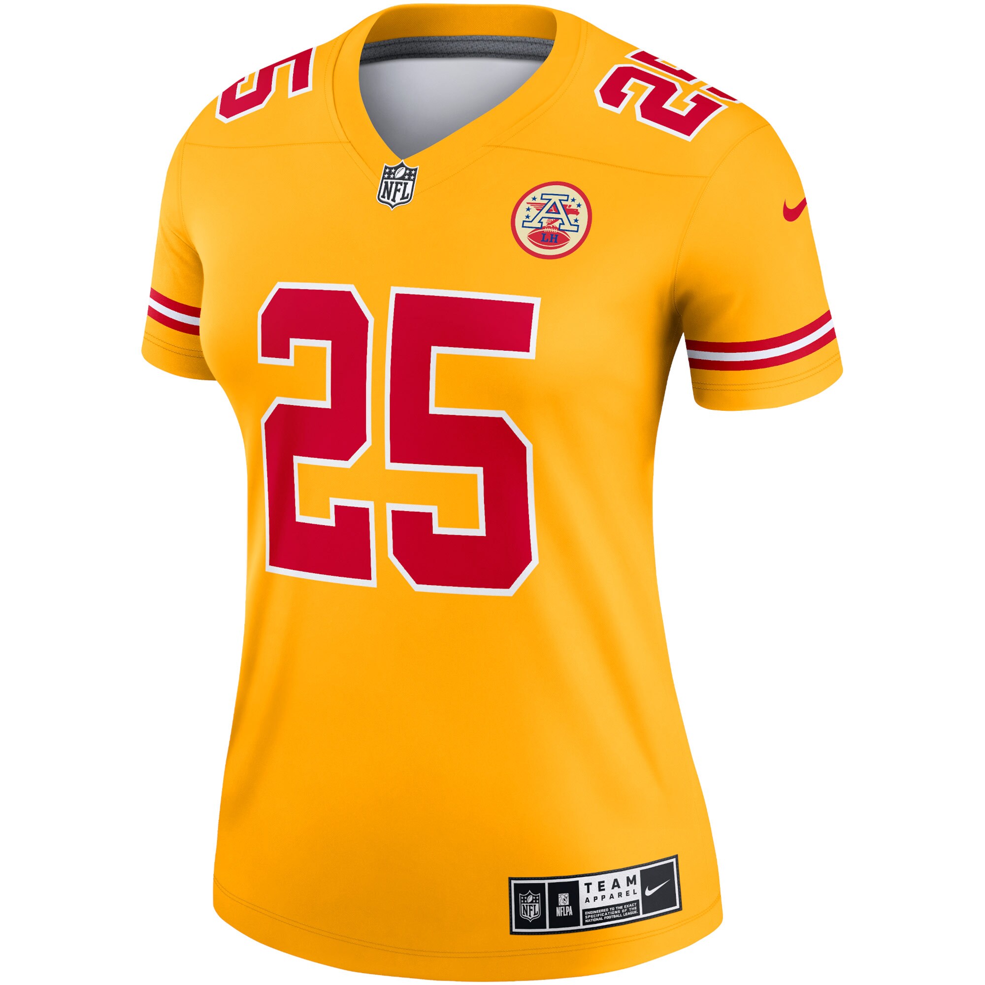 Clyde Edwards-Helaire Kansas City Chiefs Women's Inverted Legend Jersey - Gold cheap jerseys for sale - CheapJerseys.Shop