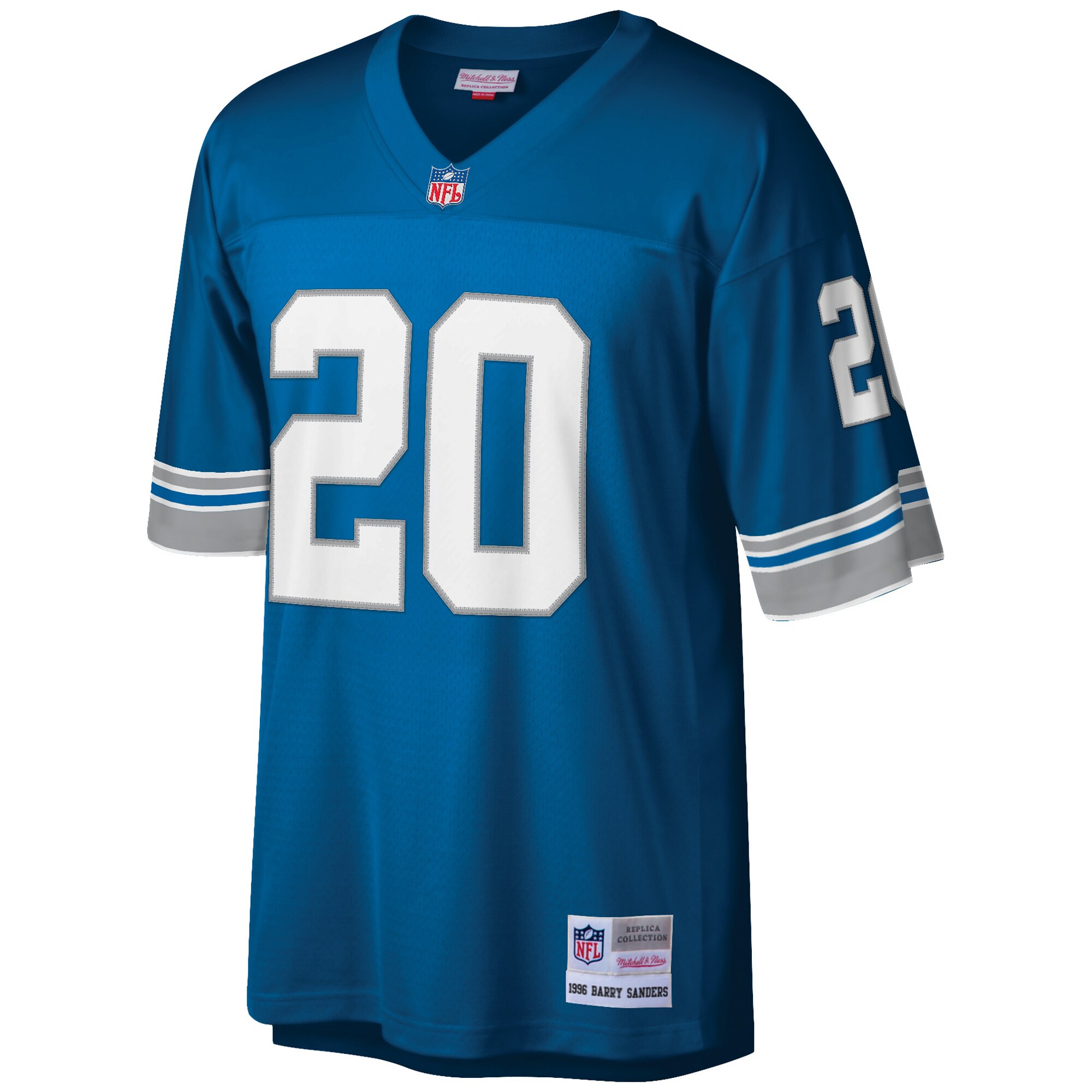 Barry Sanders Detroit Lions Mitchell & Ness Big & Tall 1996 Retired Player Replica Jersey - Blue cheap jerseys for sale - CheapJerseys.Shop